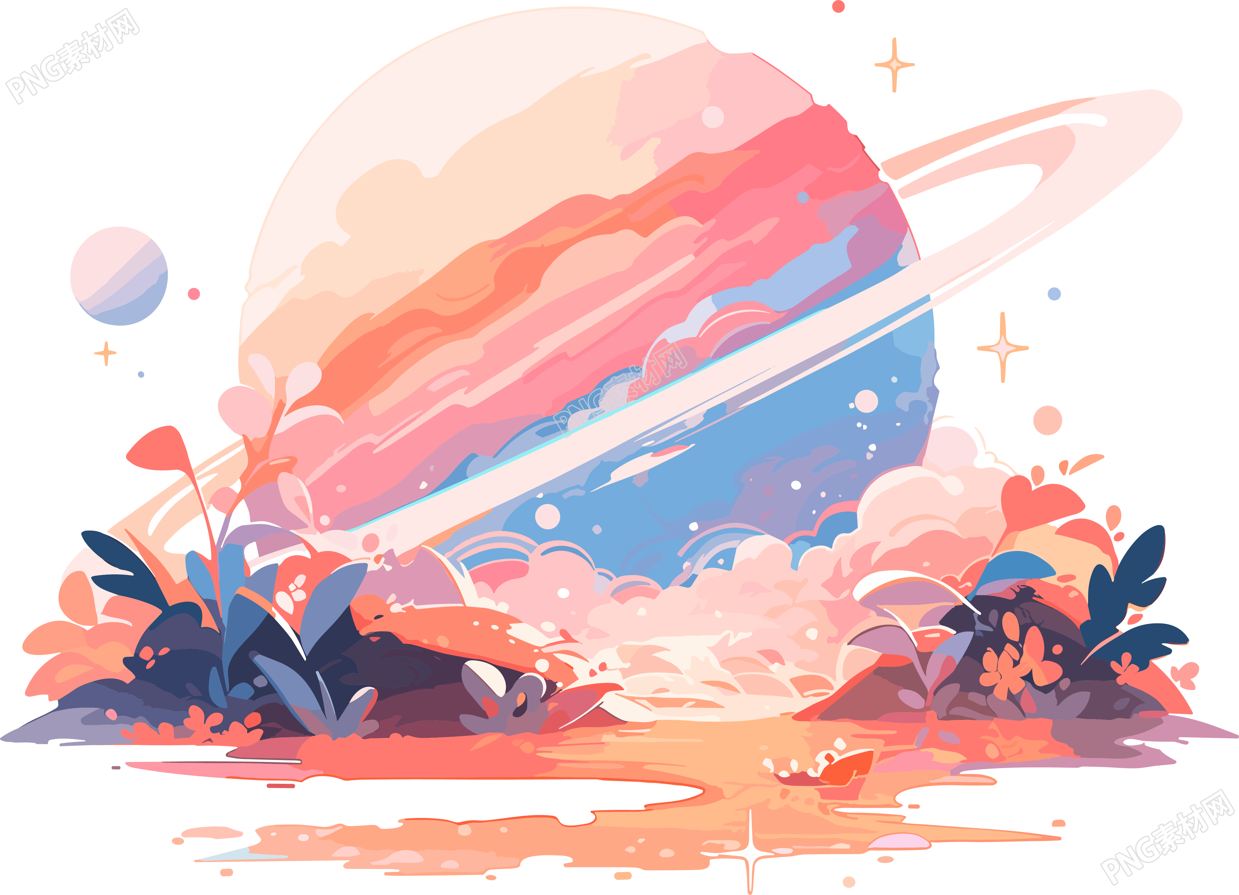 可商用外星行星矢量插画