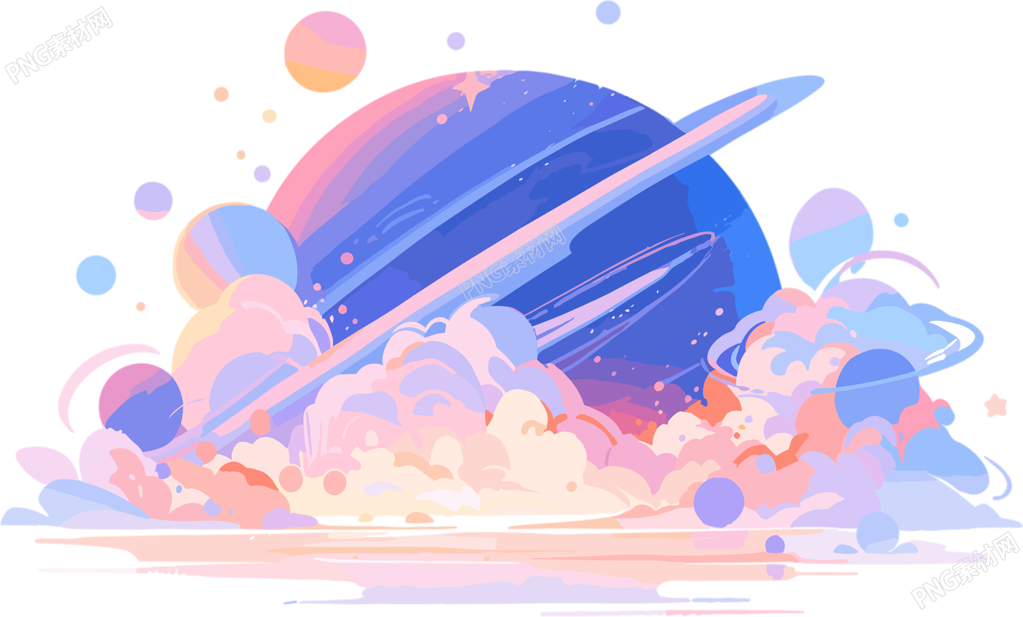 商业创意设计星球元素插画