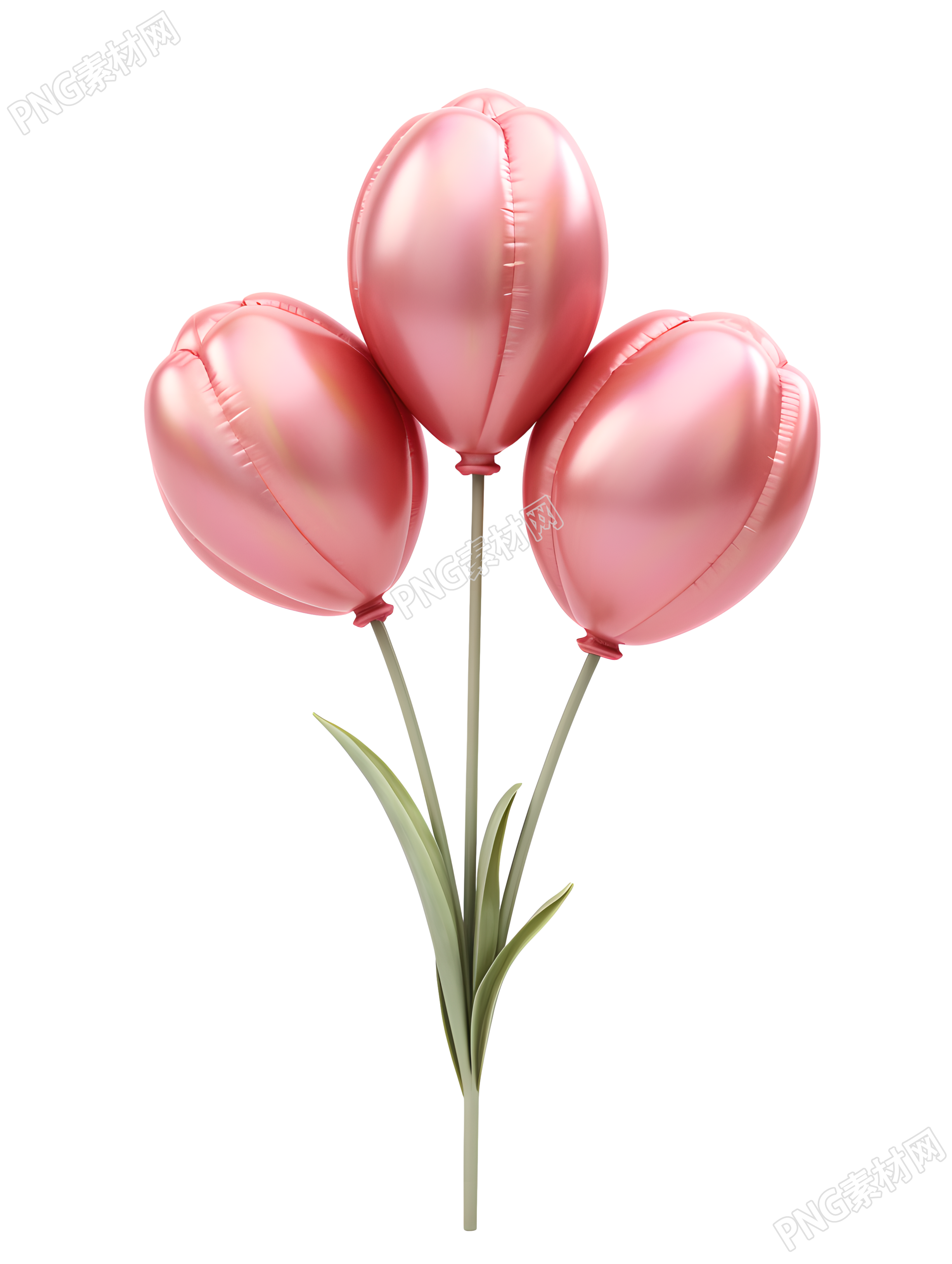 气球花郁金香透明背景素材