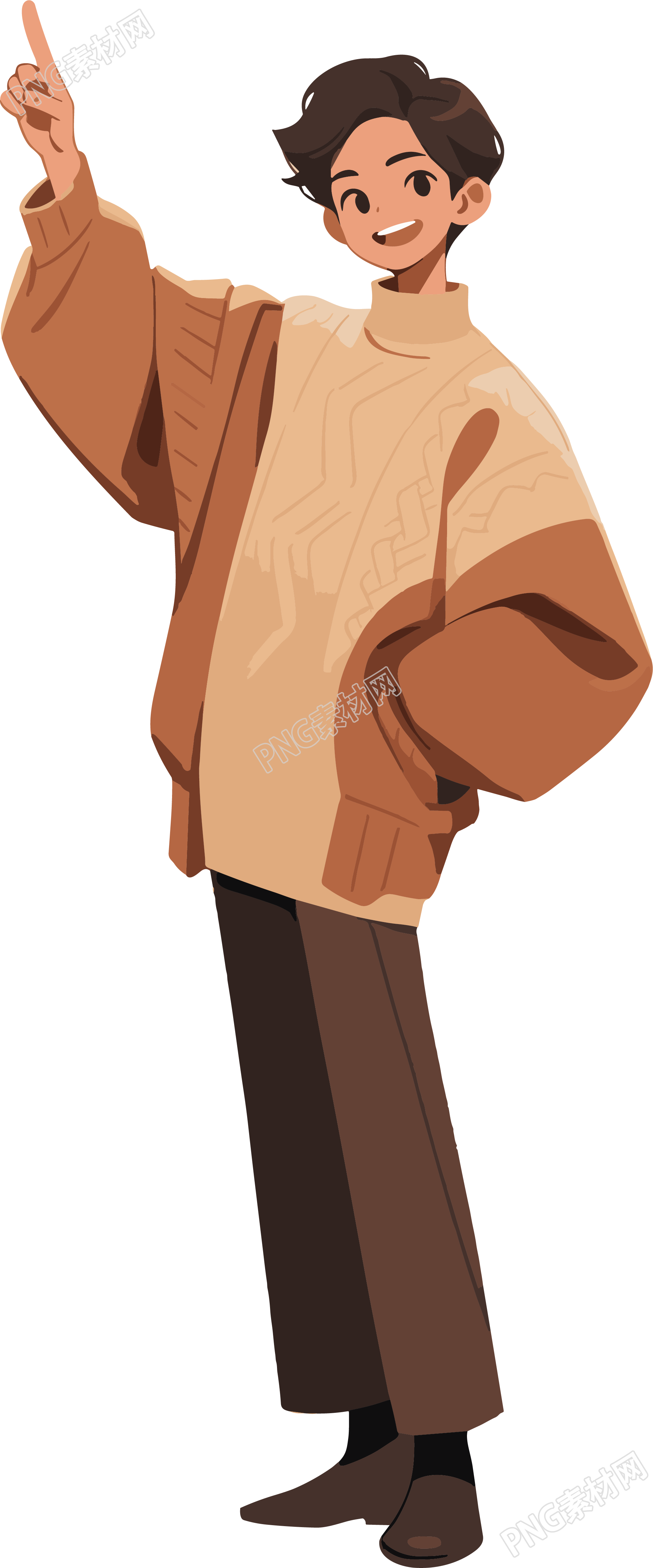 棕色系穿搭男生设计元素