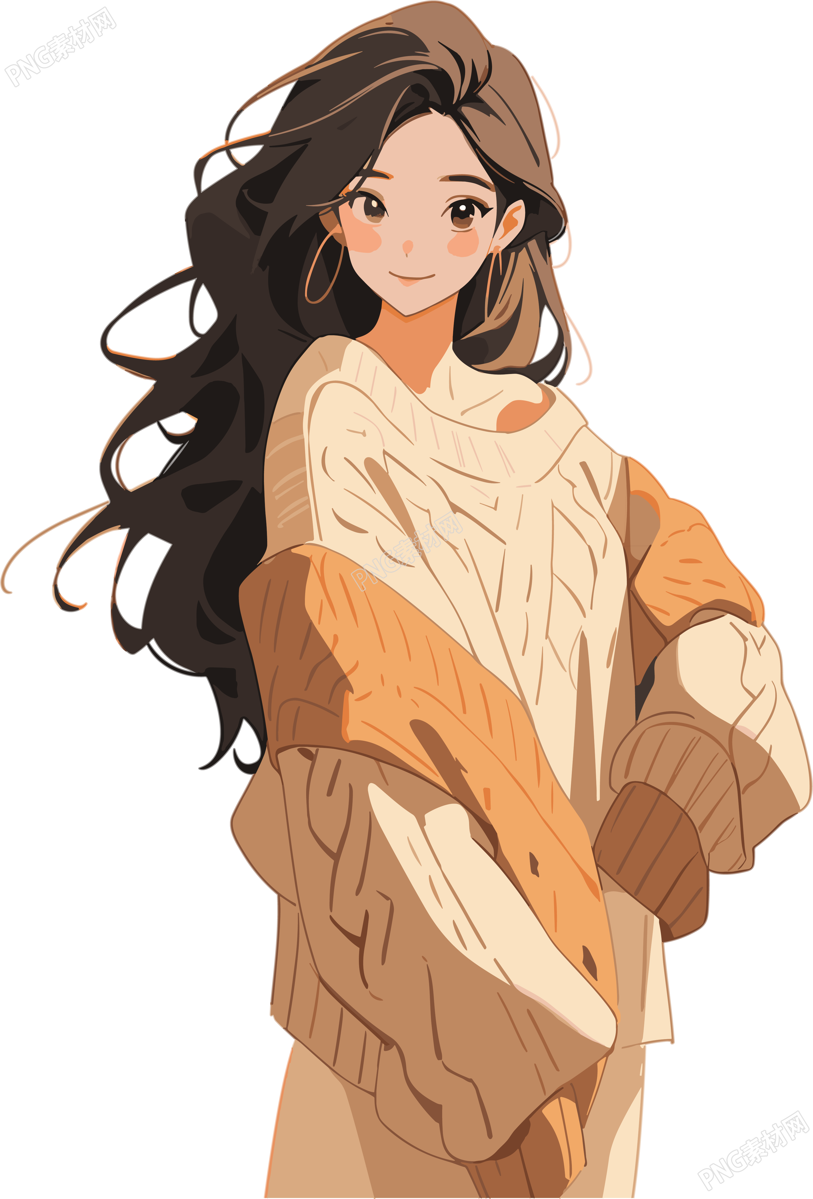 简约女生中式插画设计