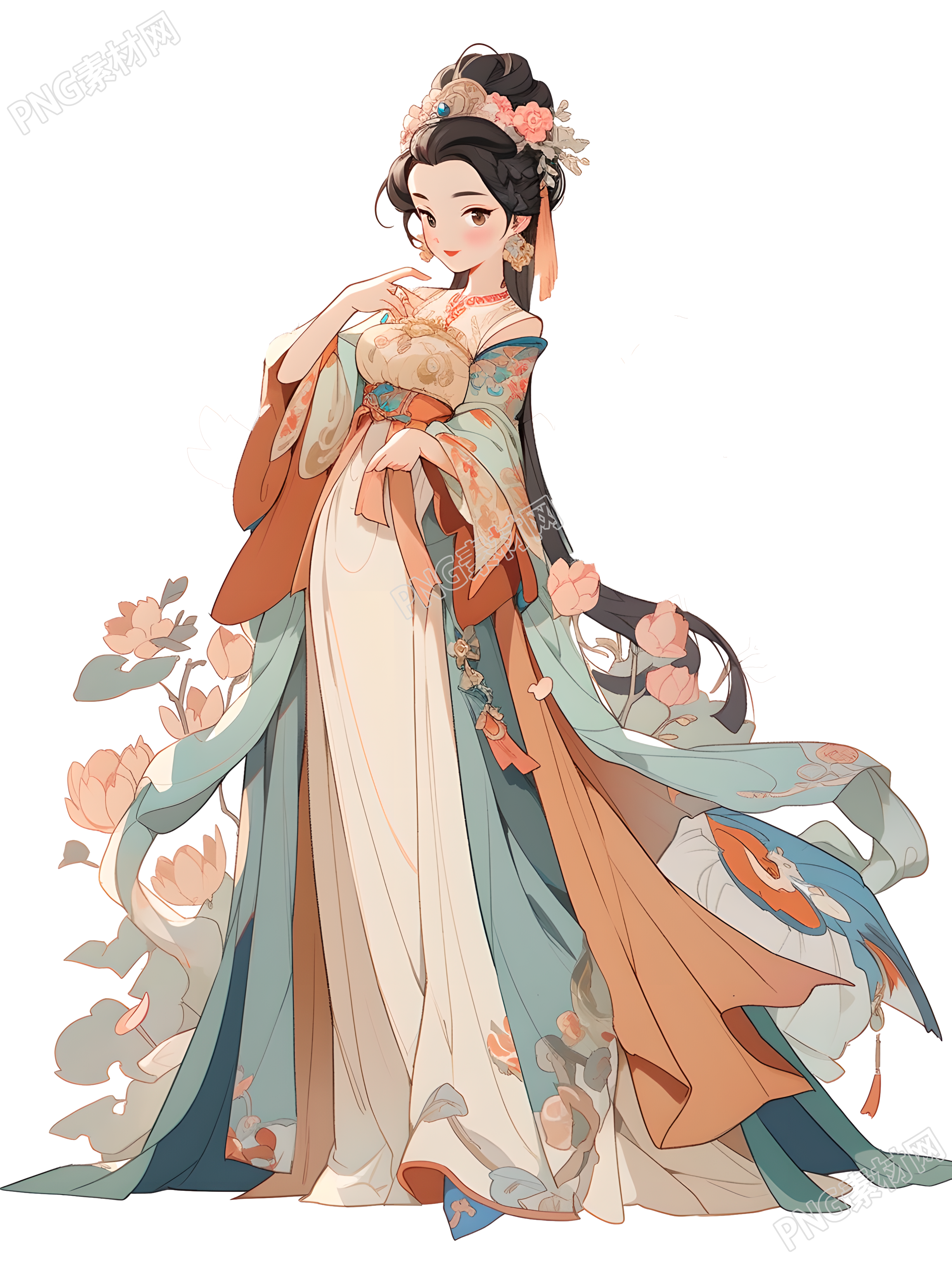 中国传统服装汉服女神插画