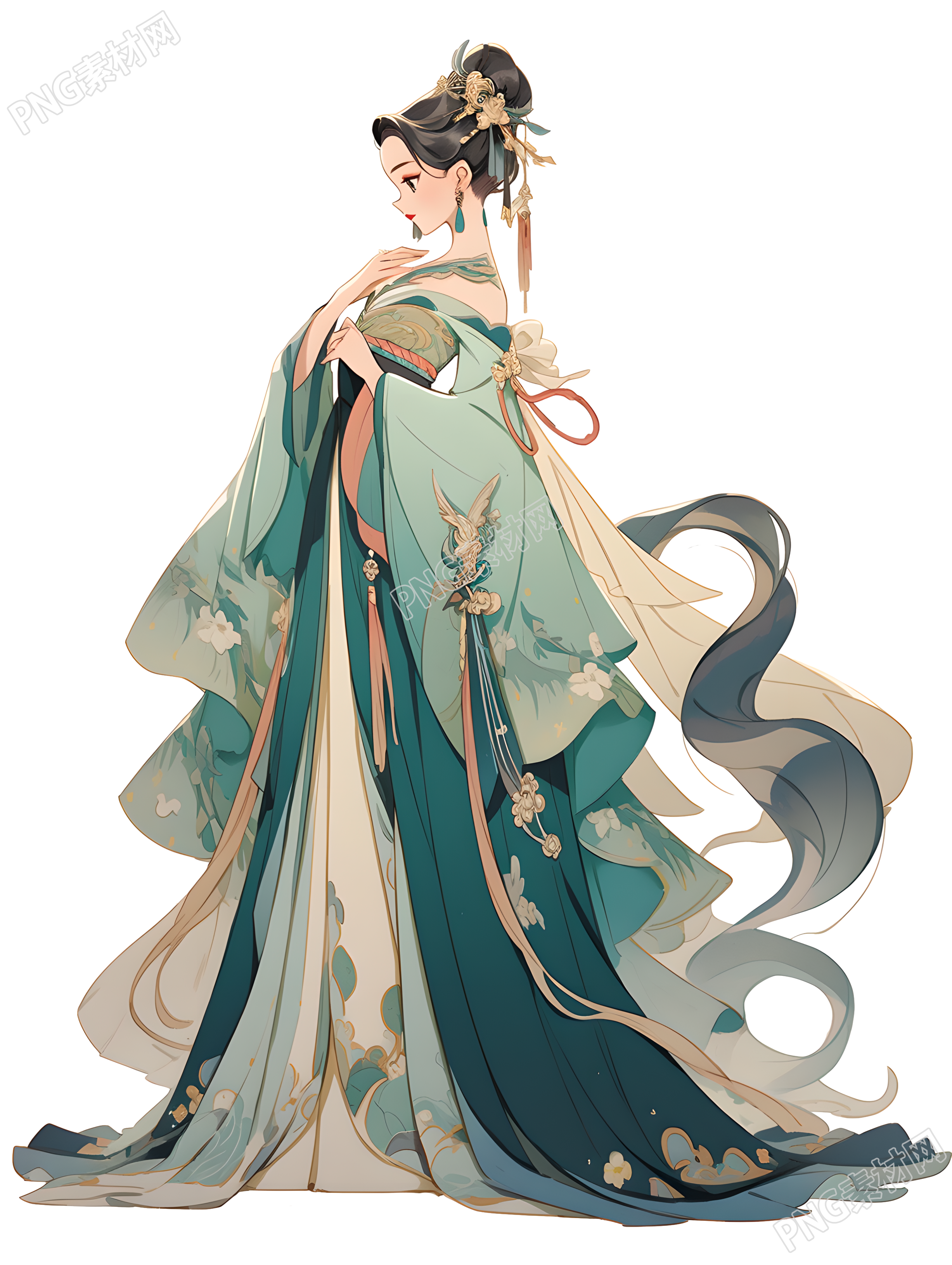 古风美女华丽汉服插画