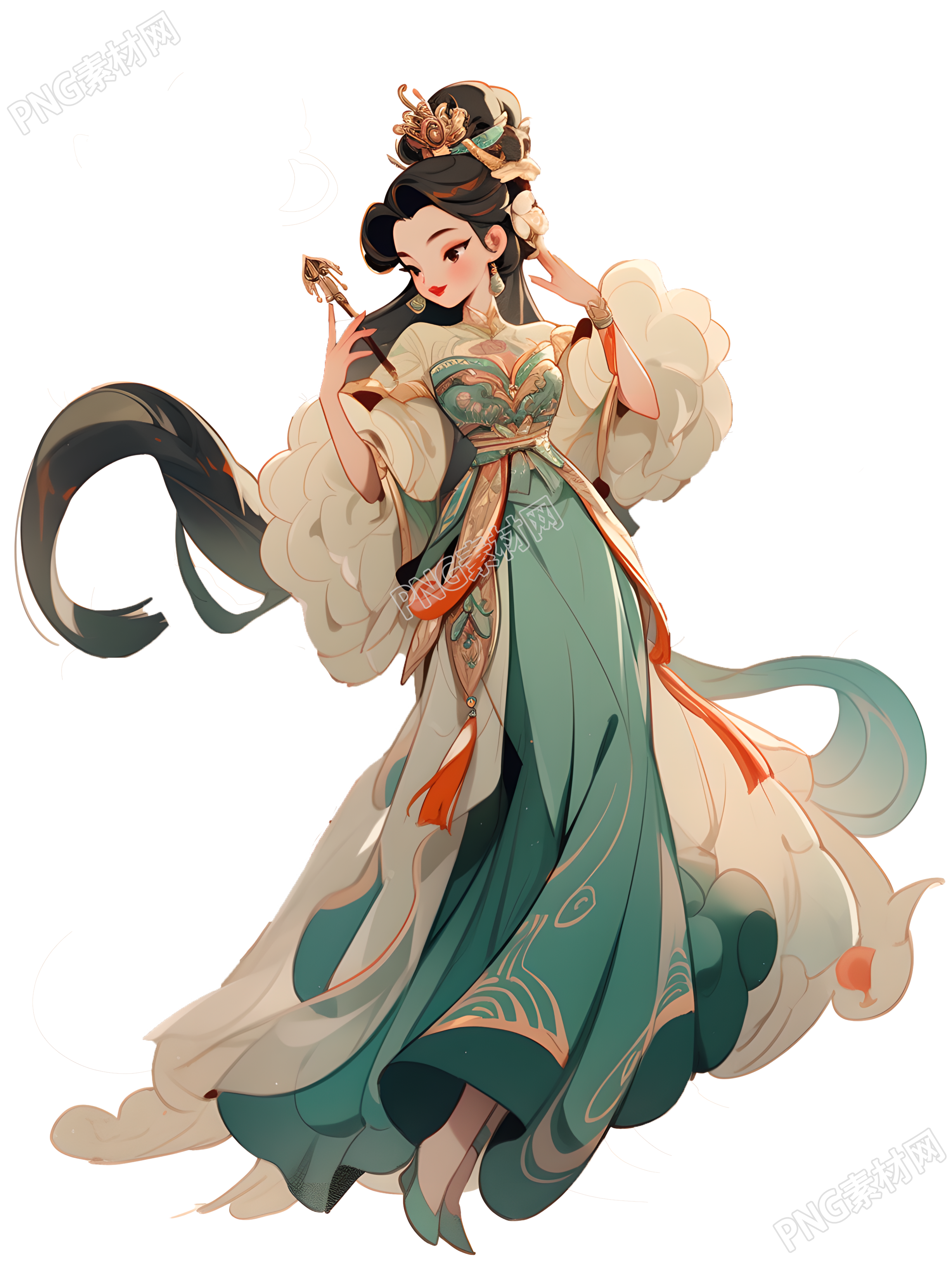 中国风创意敦煌女神PNG元素
