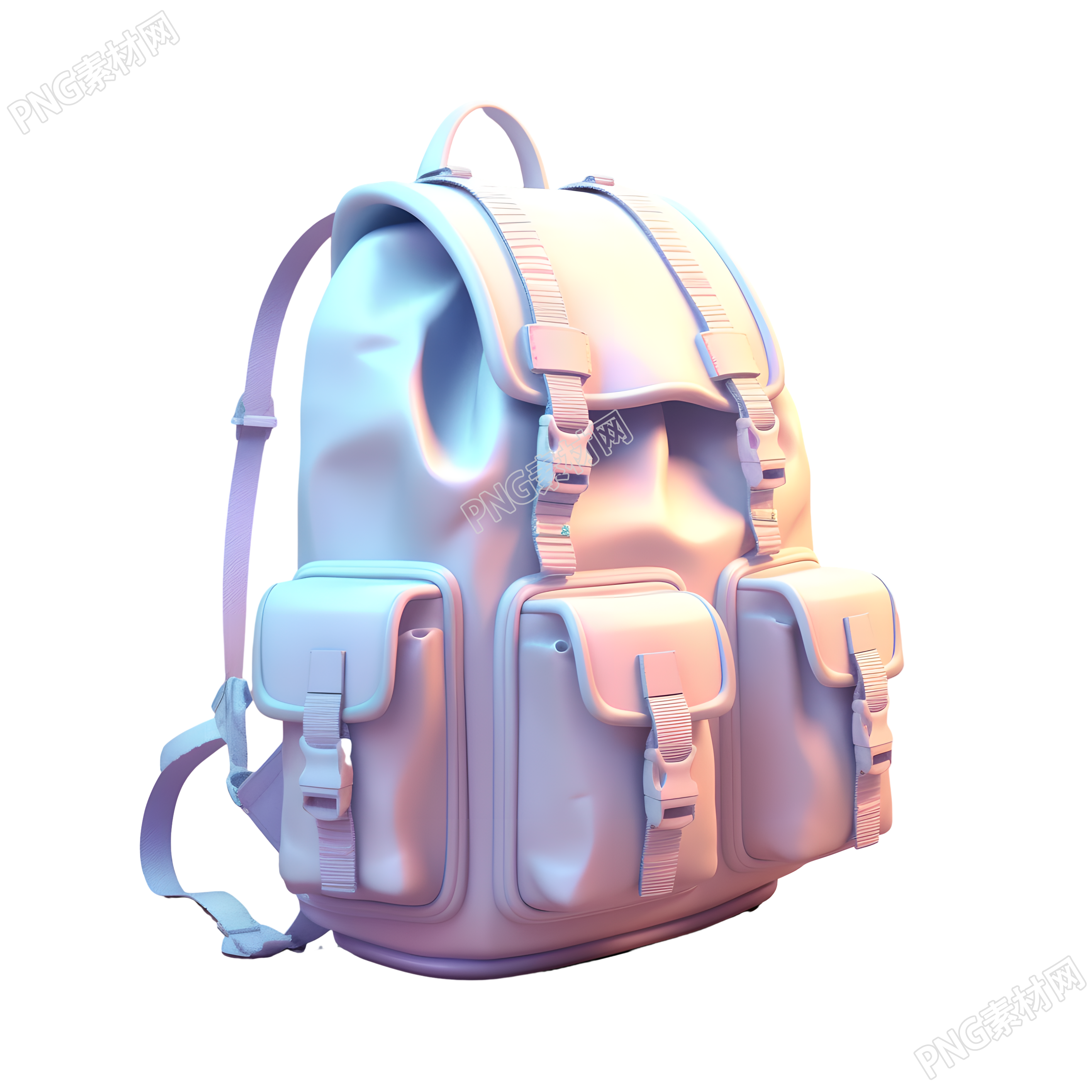 简约素材白底3D背包插画