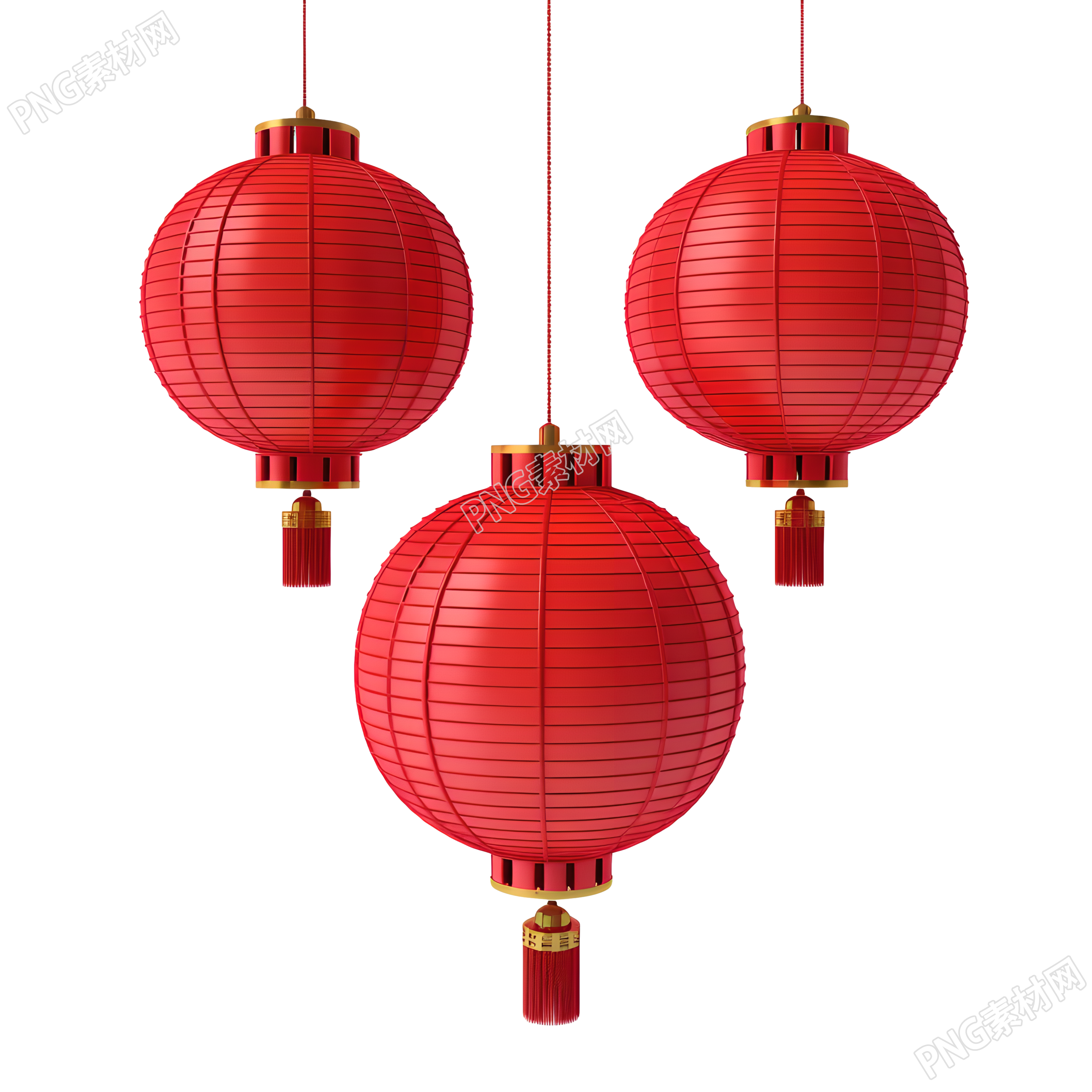 红色中国灯笼中式庆祝元素
