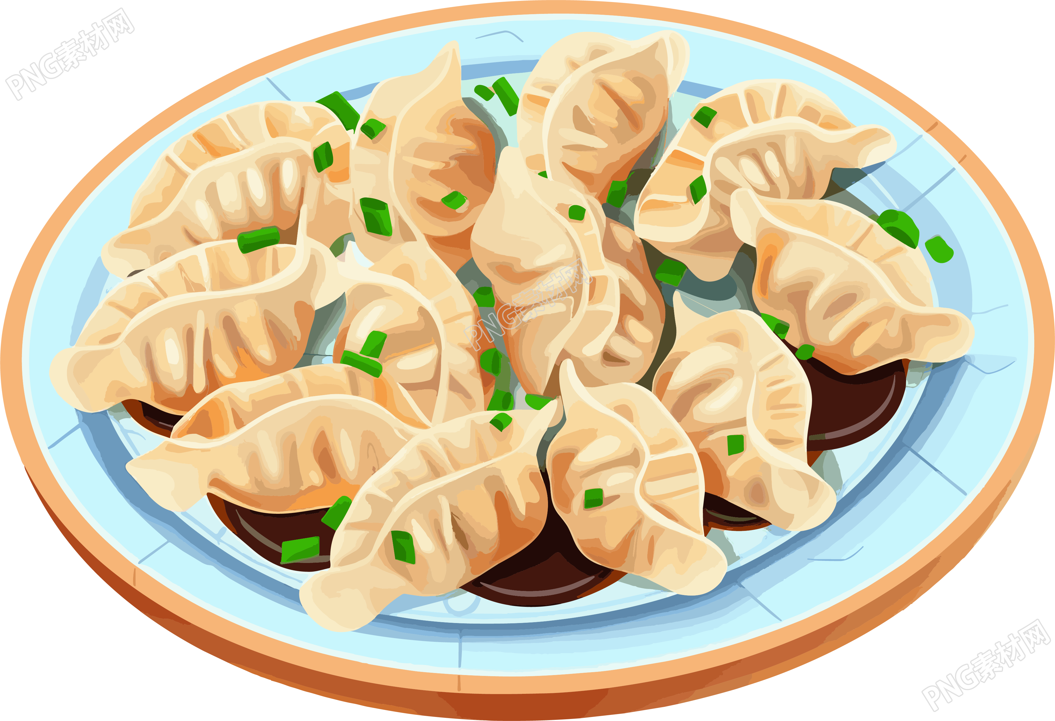 美味的中国饺子扁平插图