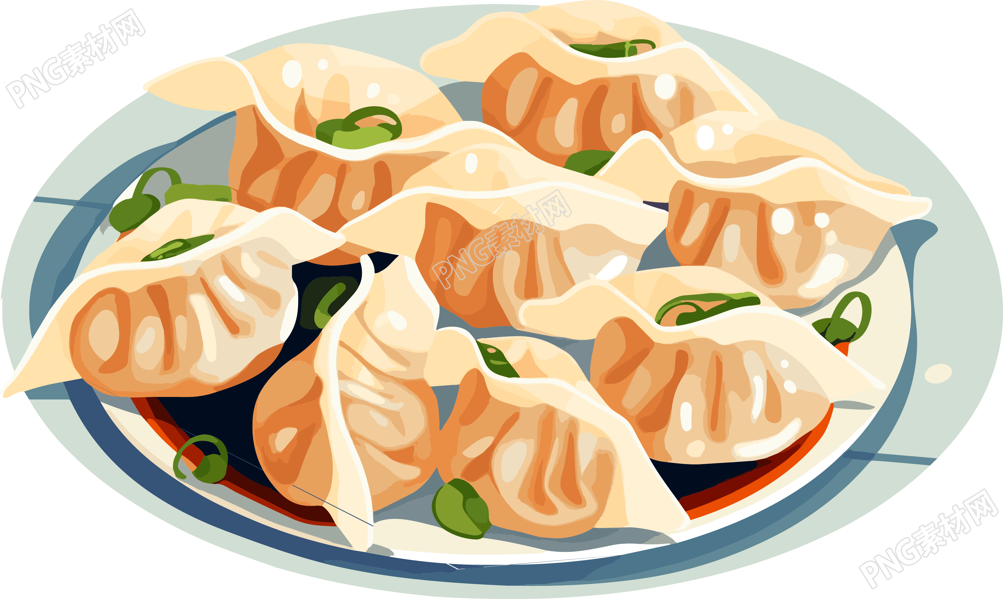 透明背景中国饺子图形素材