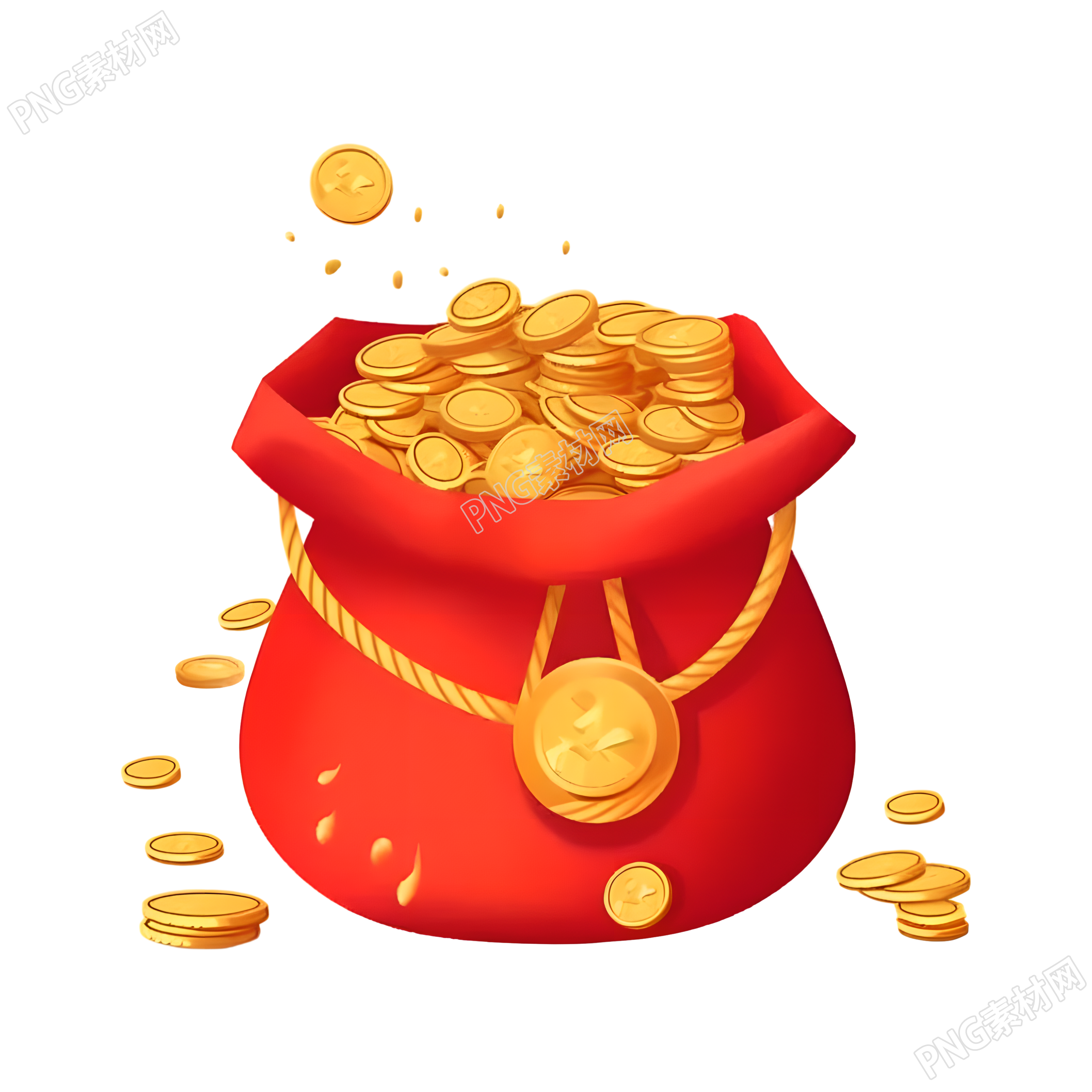 可商用福袋和金币矢量图素材