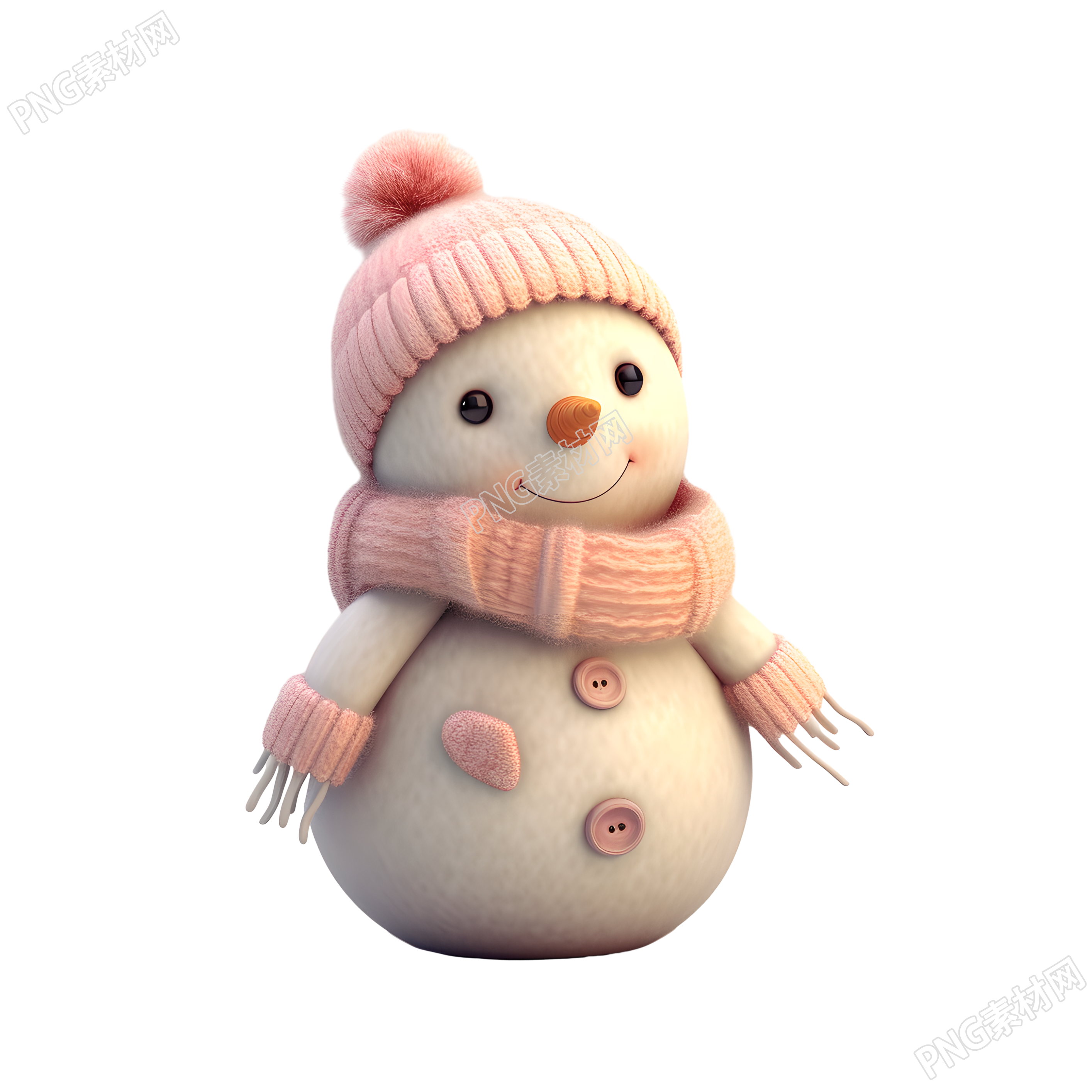 小雪人插画素材