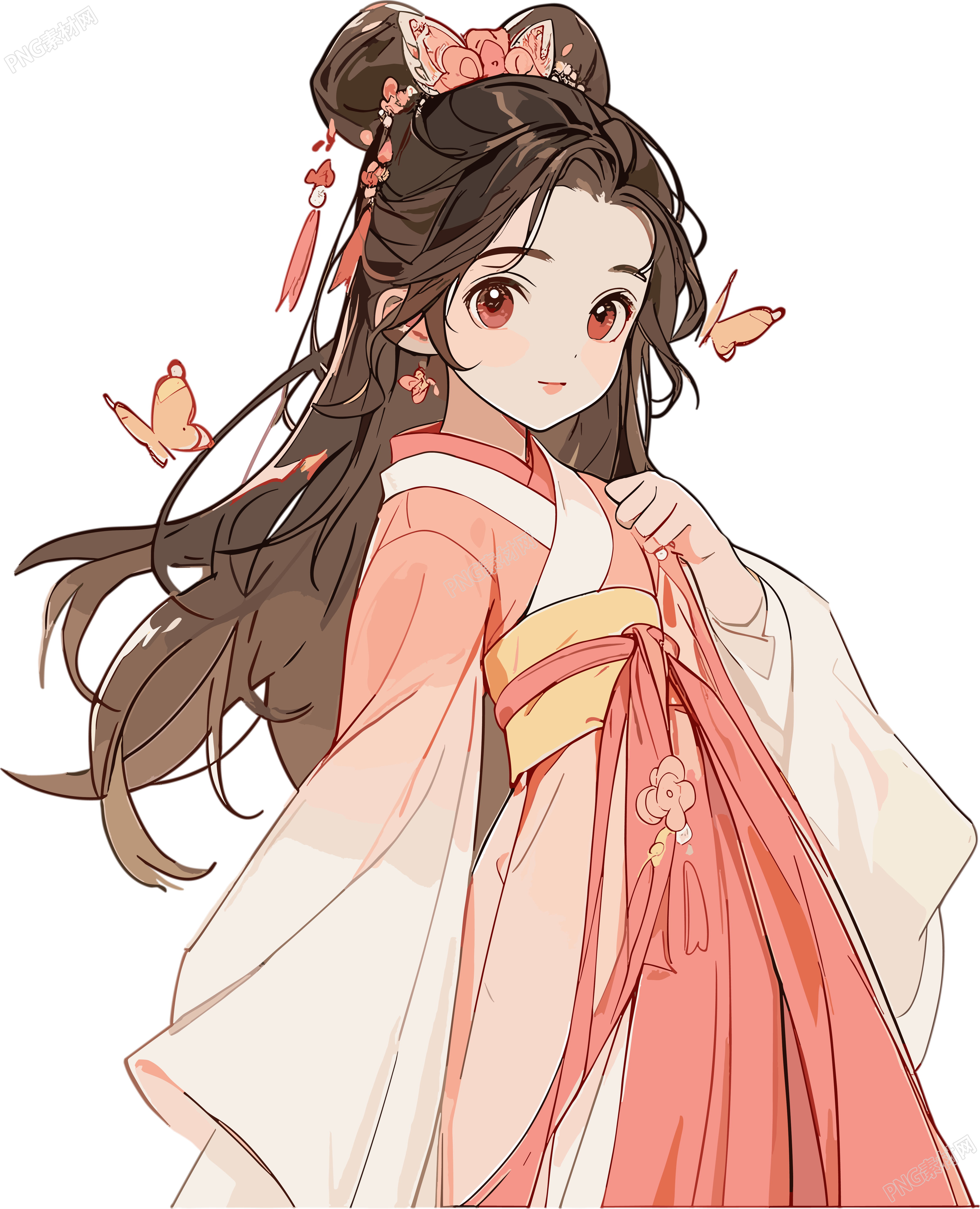 可爱汉服女孩插画设计元素