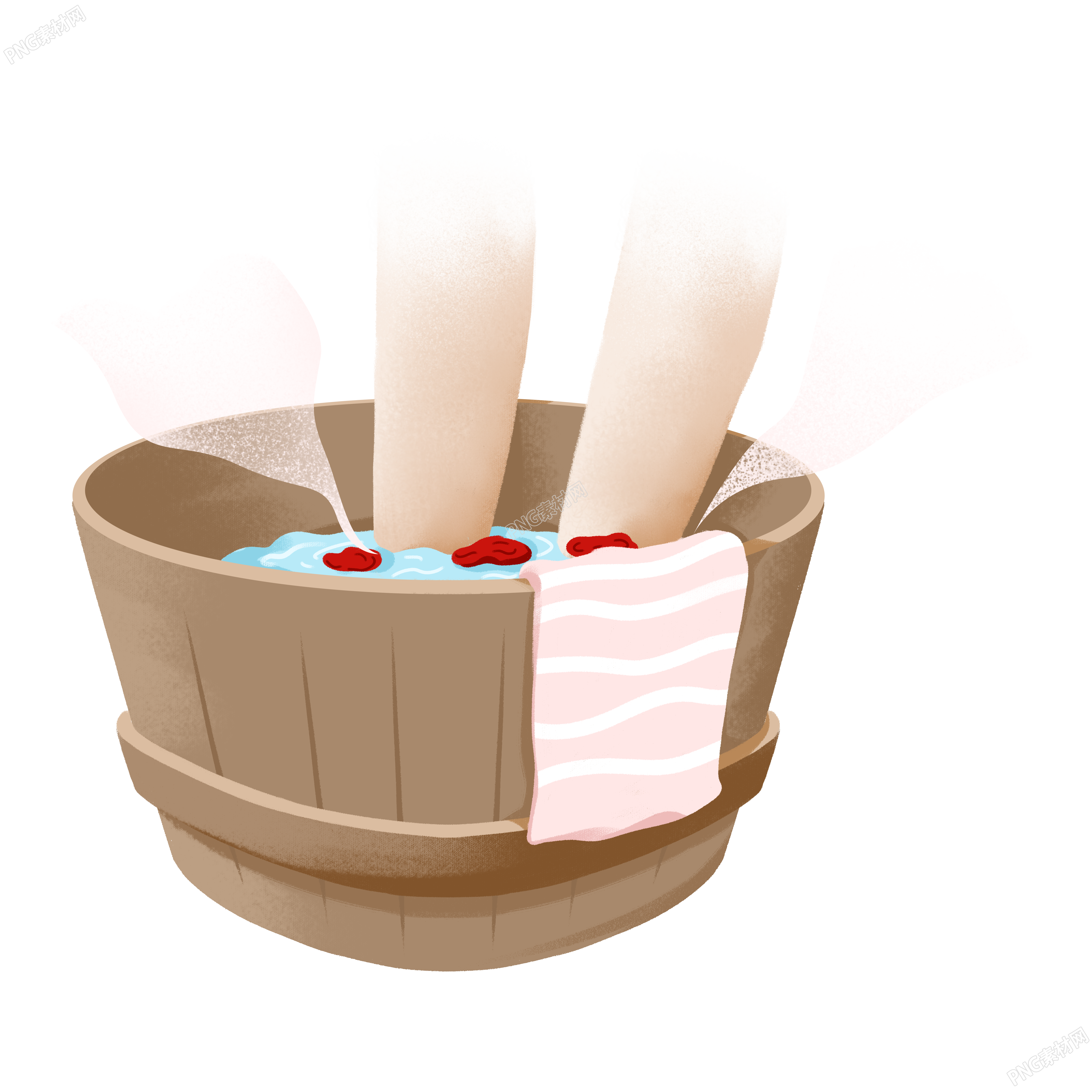 冬季勤泡脚养生PNG插画