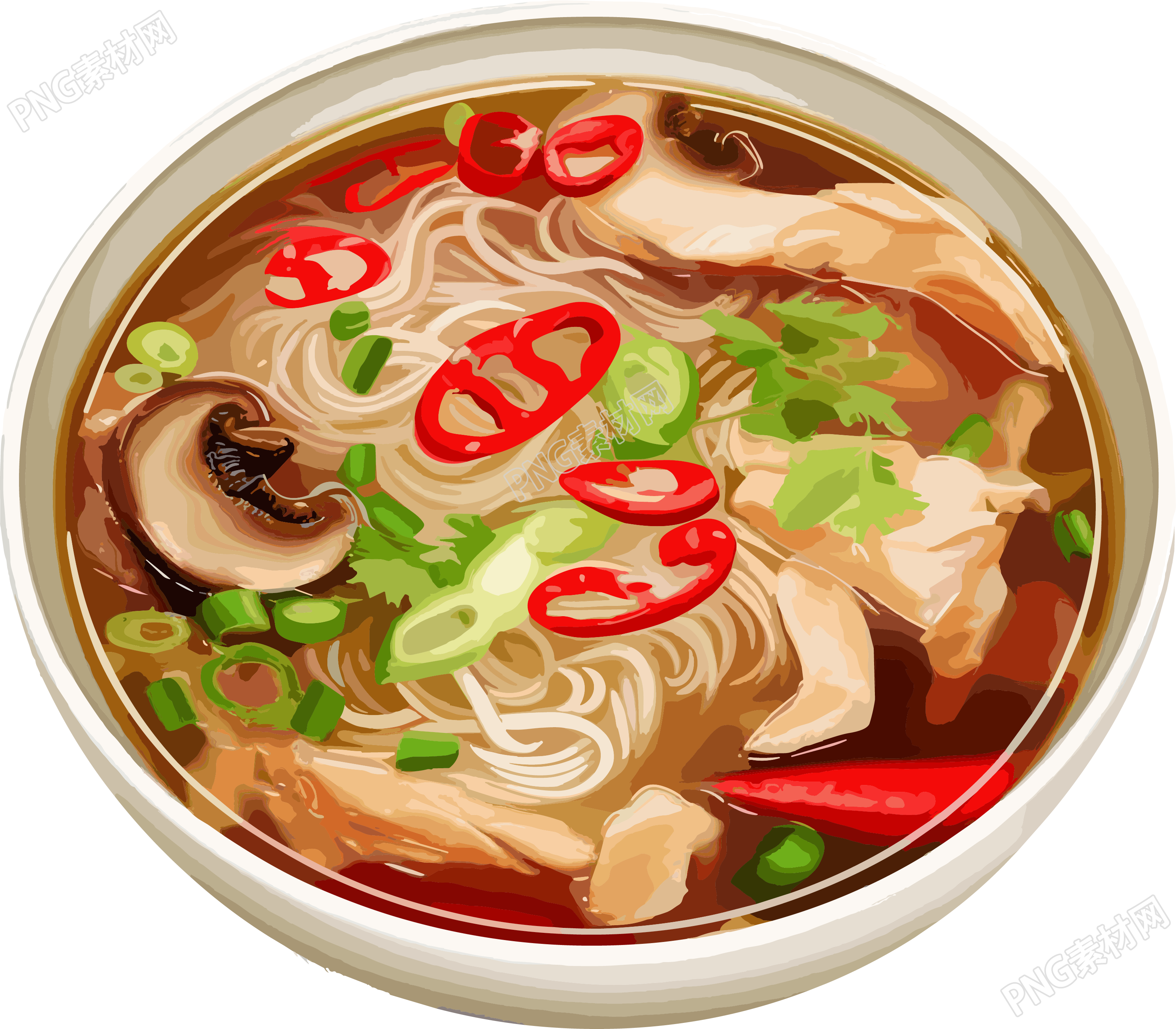精美的雞湯面插圖