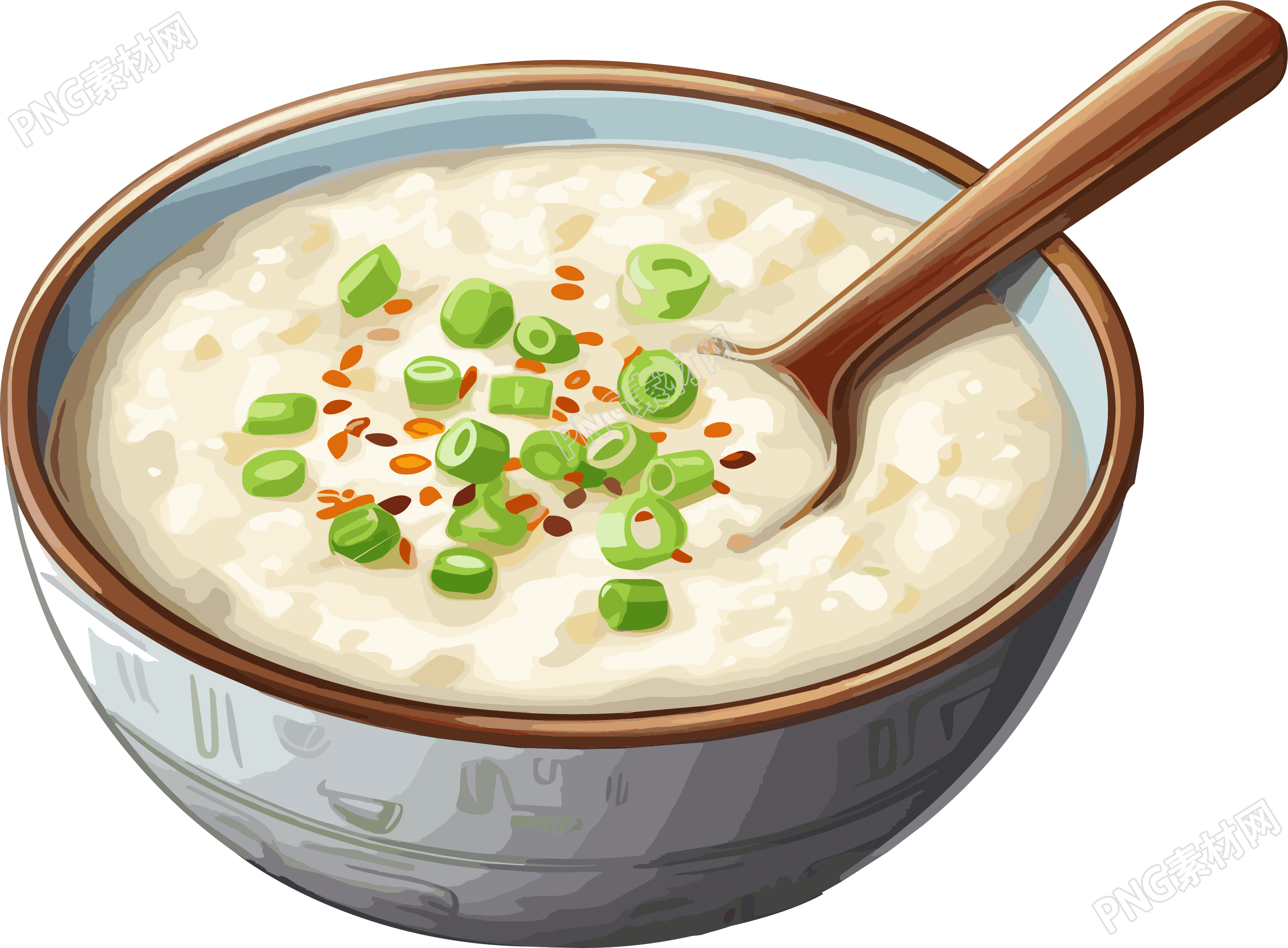 白粥欢乐美味素材