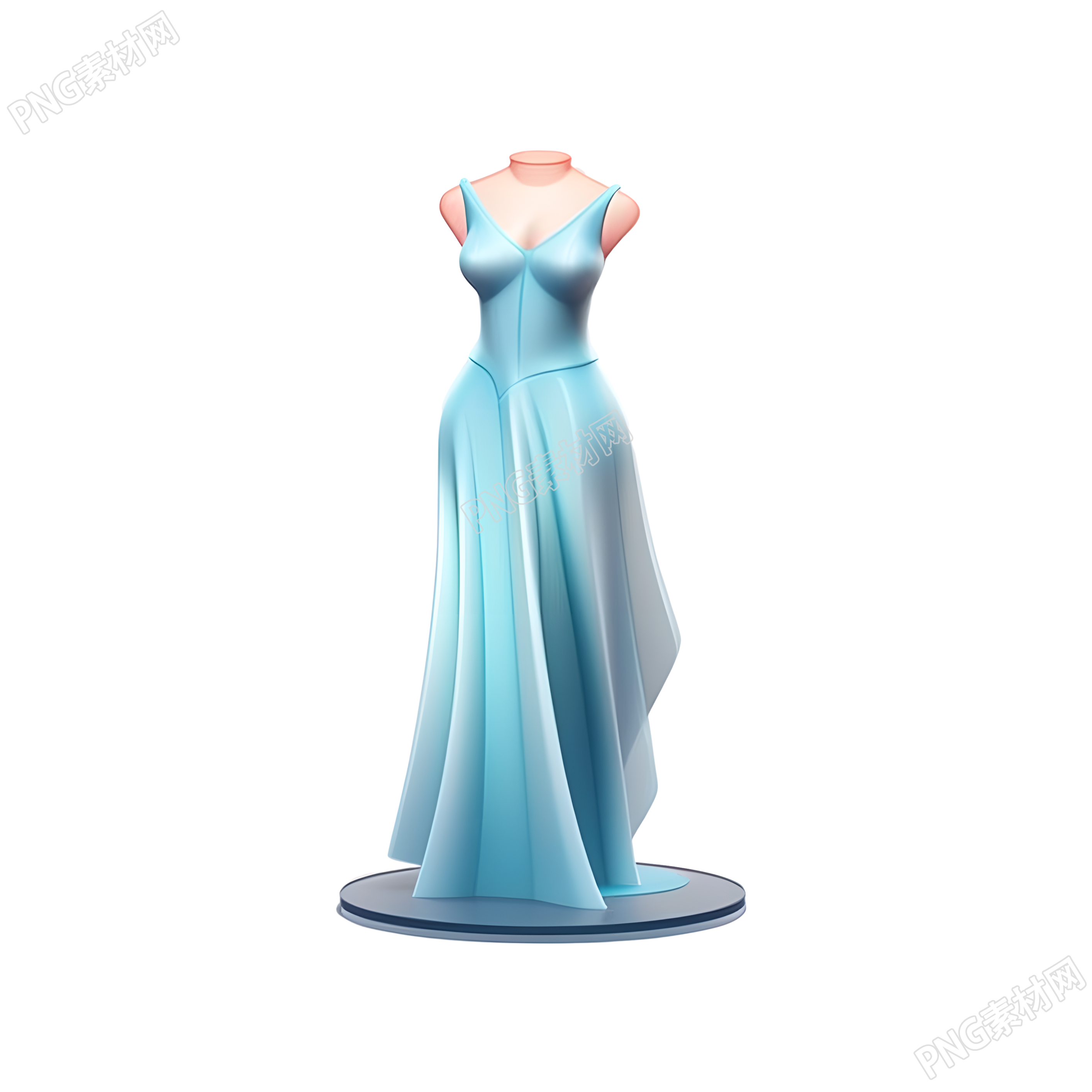 连衣裙3D图标设计插图