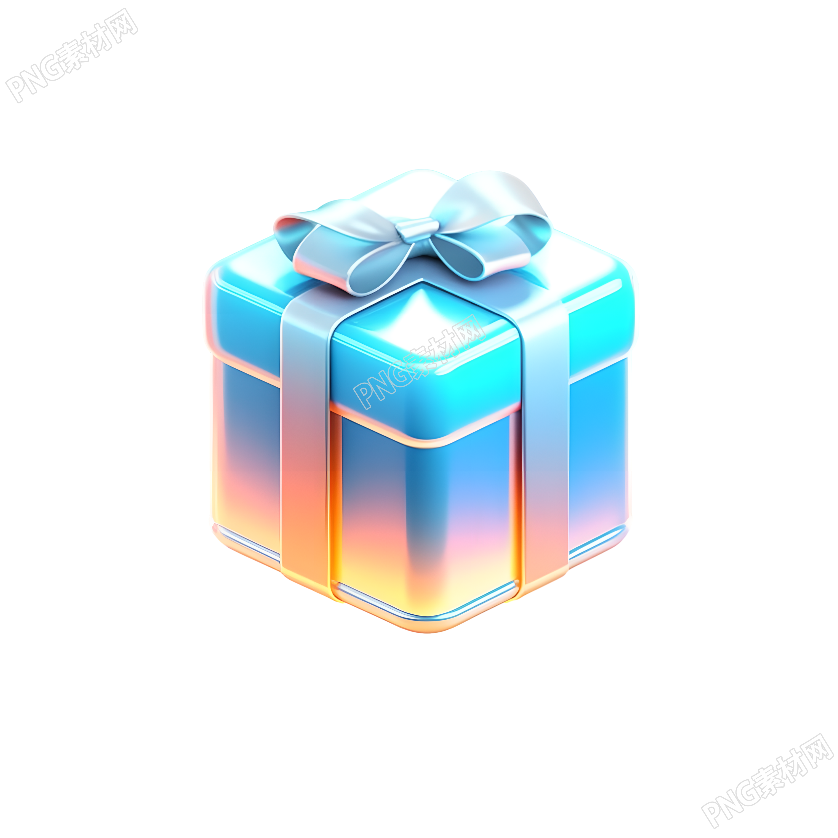 礼品盒透明背景3D图标素材