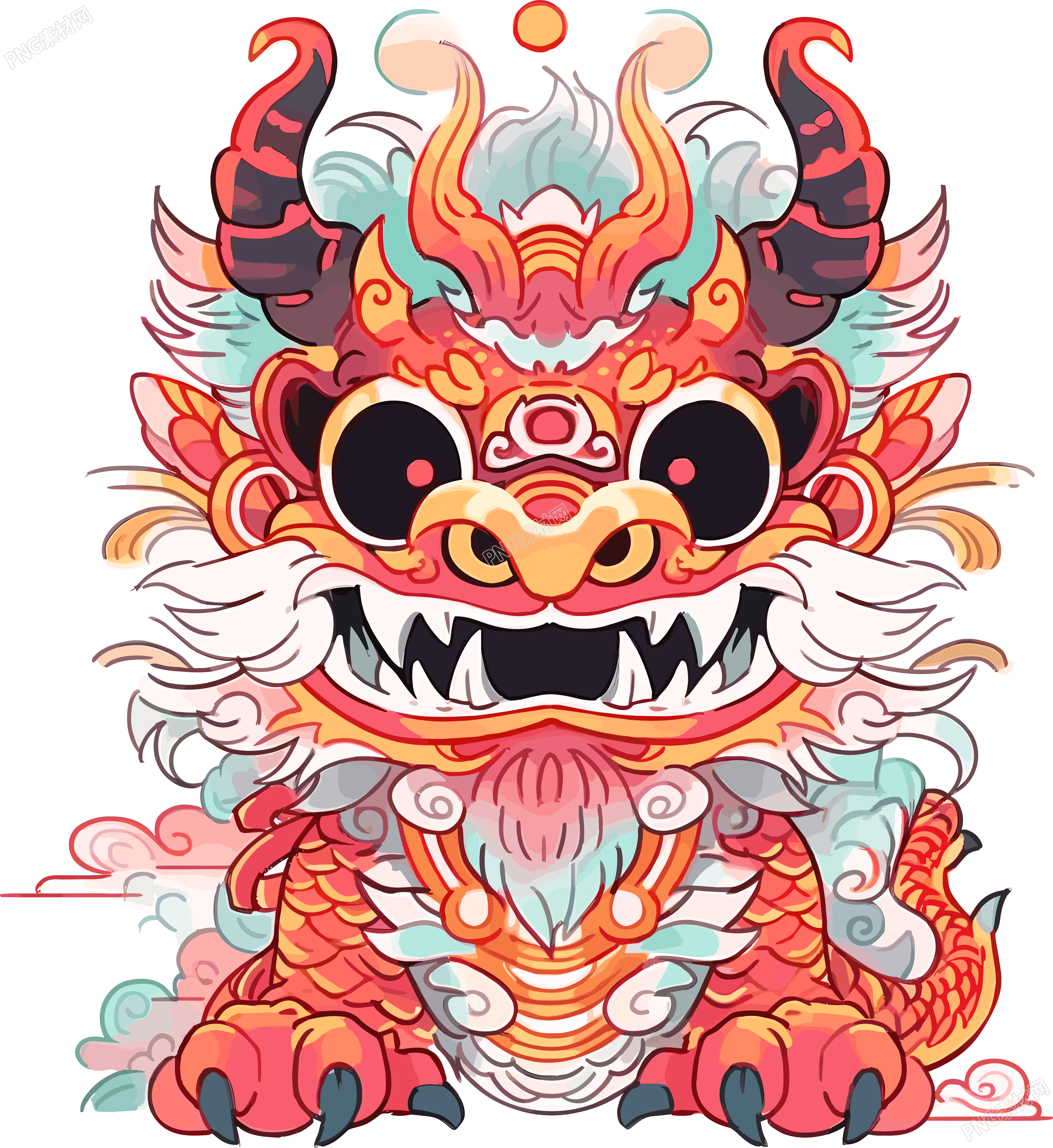 可爱中华龙创意插画设计