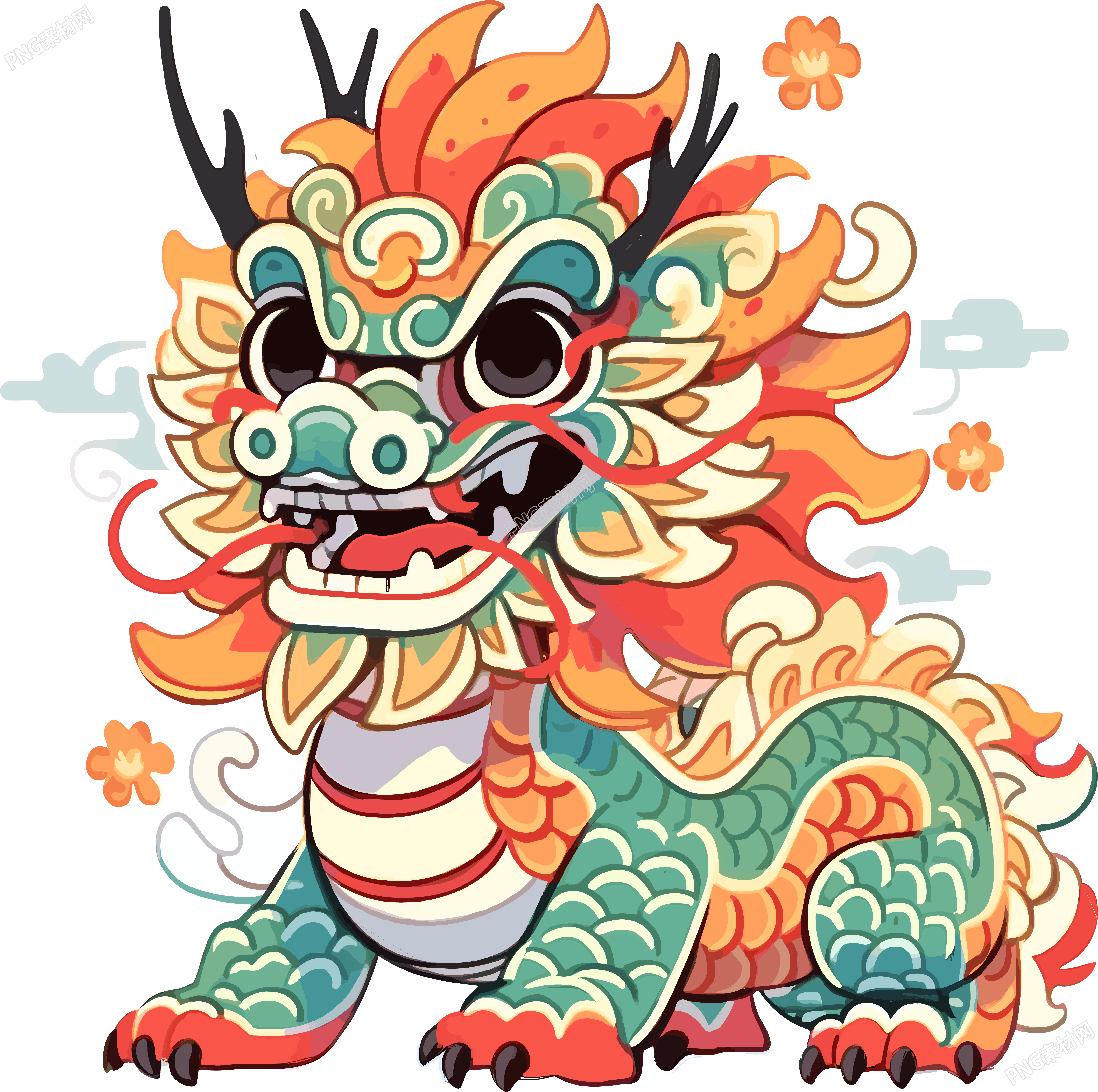 中国龙超可爱的传统文化图案