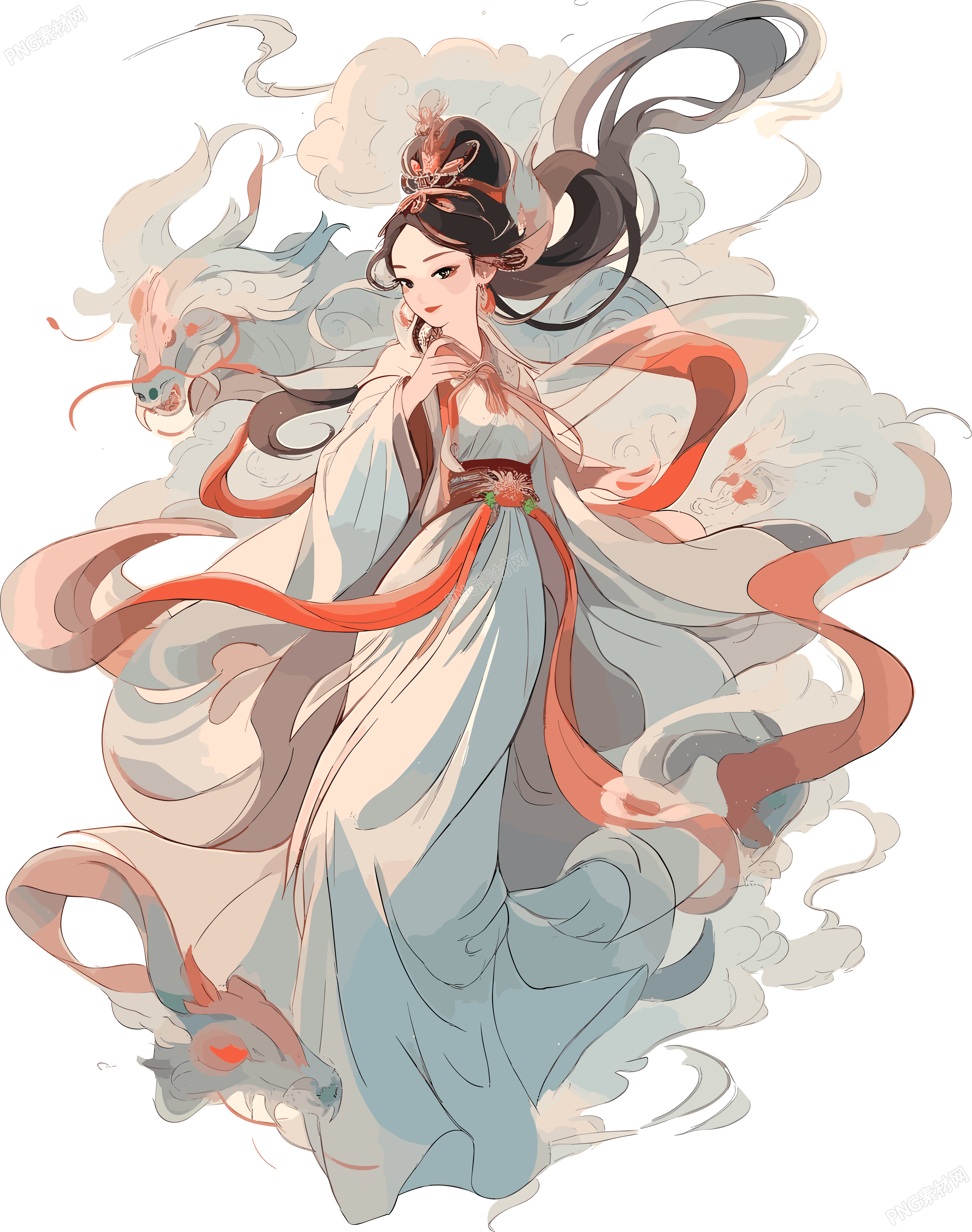 敦煌女神绚丽壮观的插画设计素材
