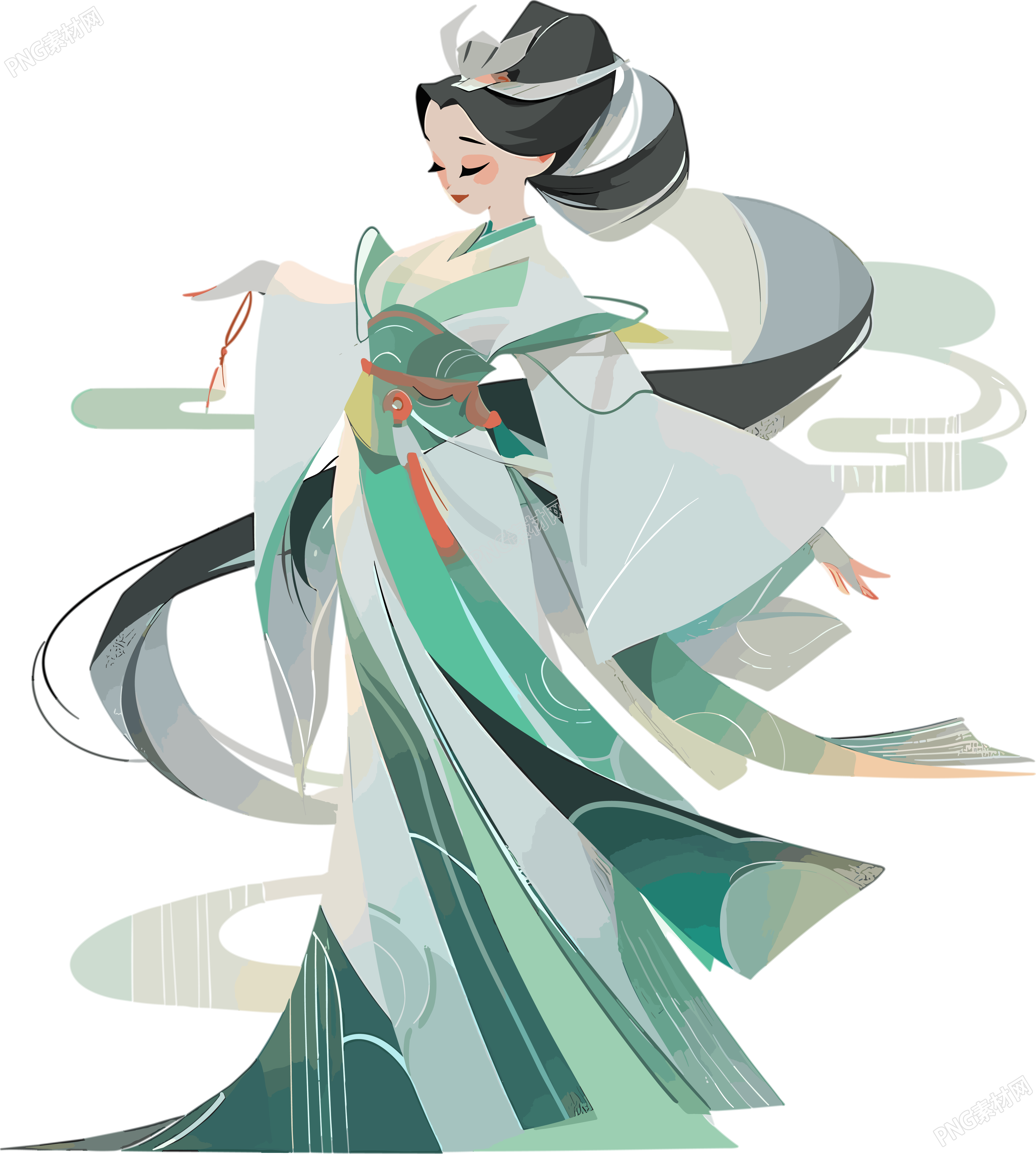仙女大长腿插画素材
