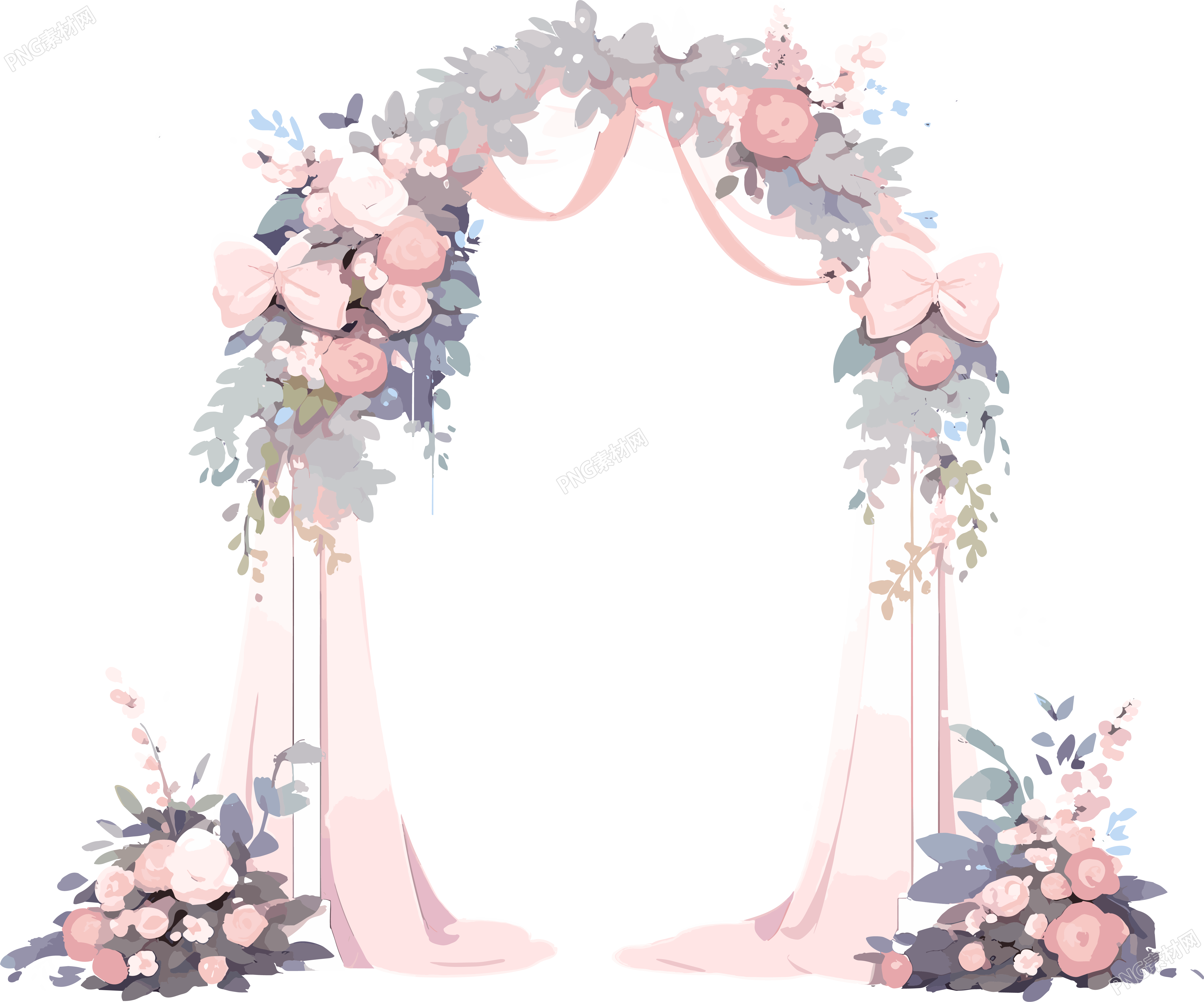 婚礼豪华花门插画