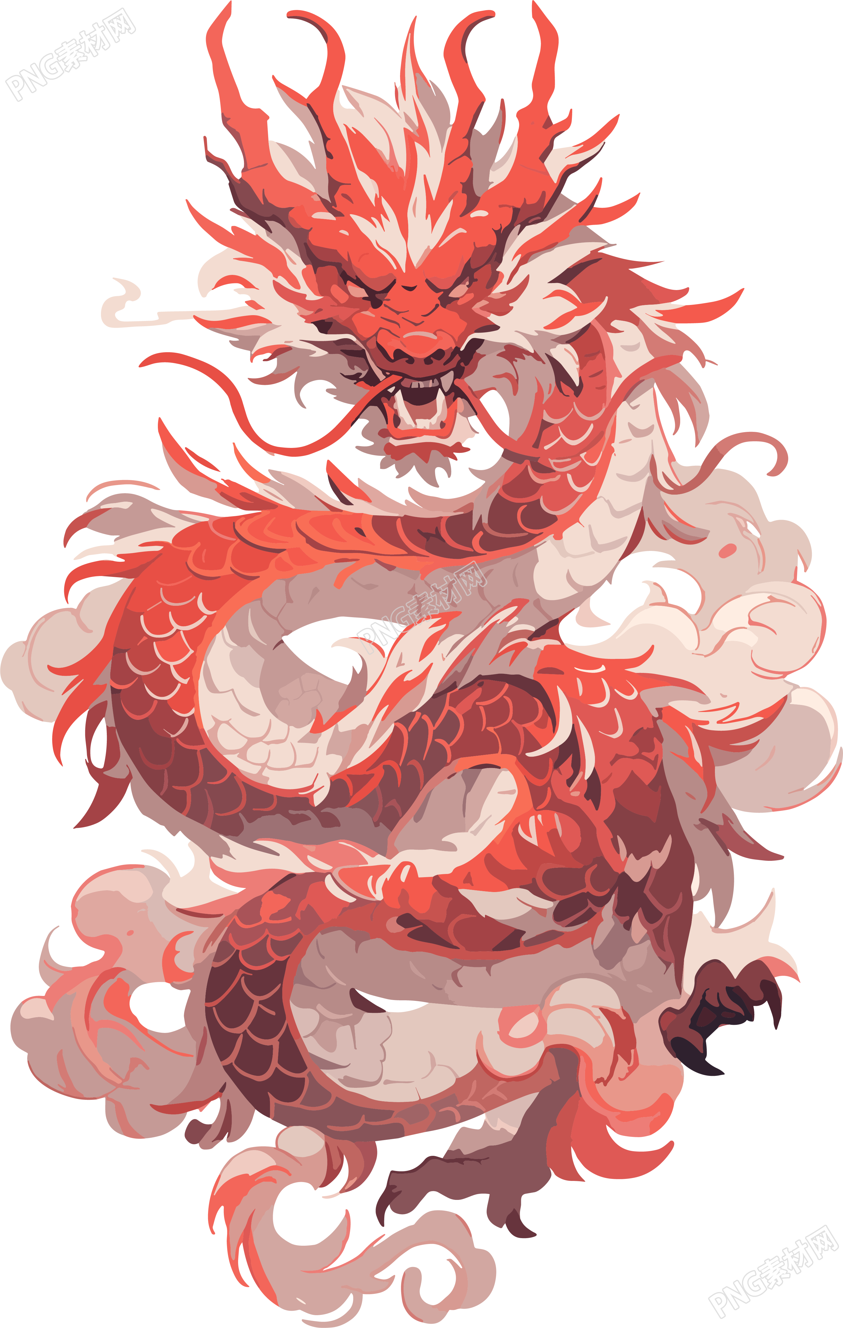 中国龙平面插画设计素材