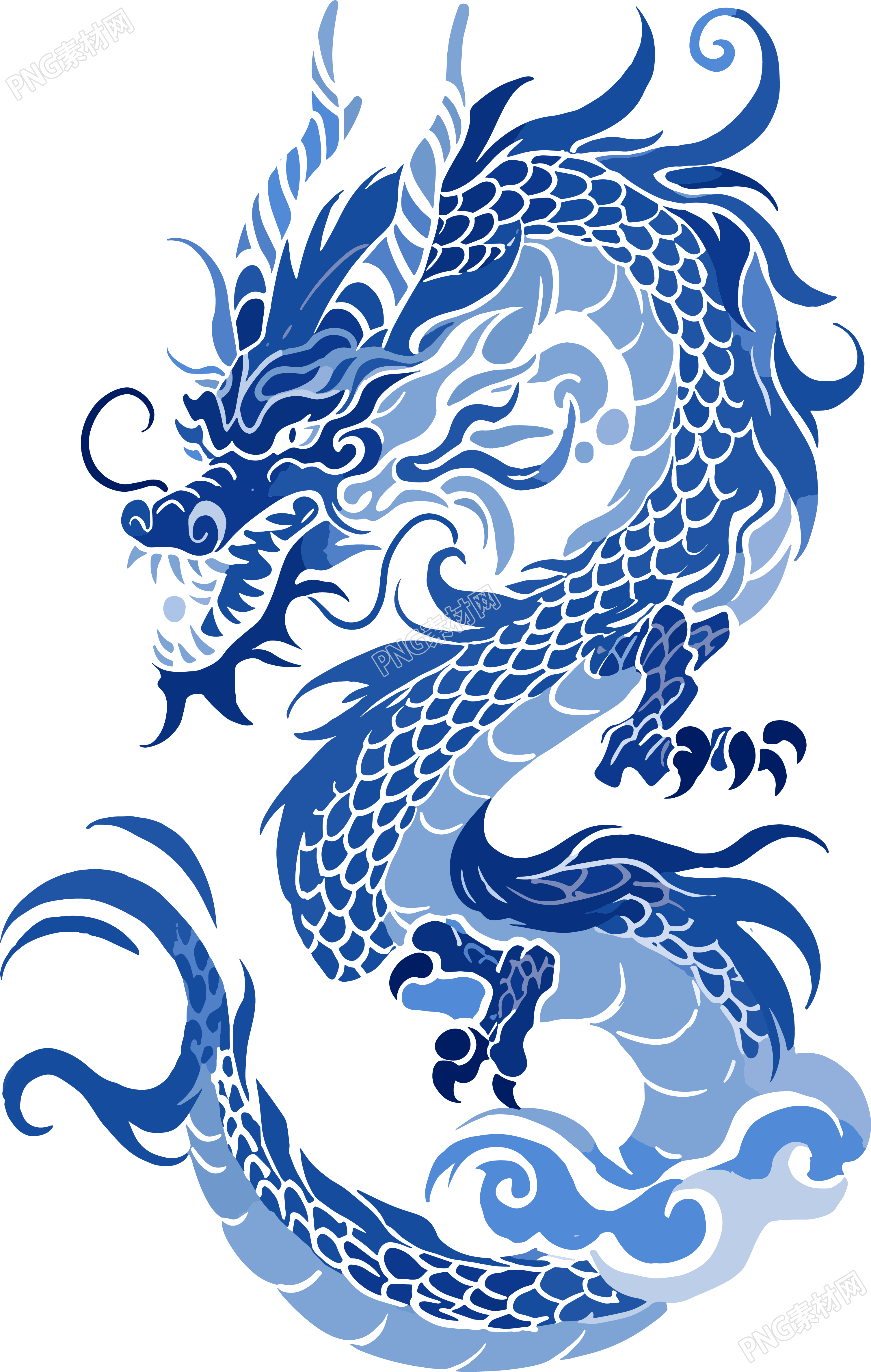 中国龙手绘民族风插画