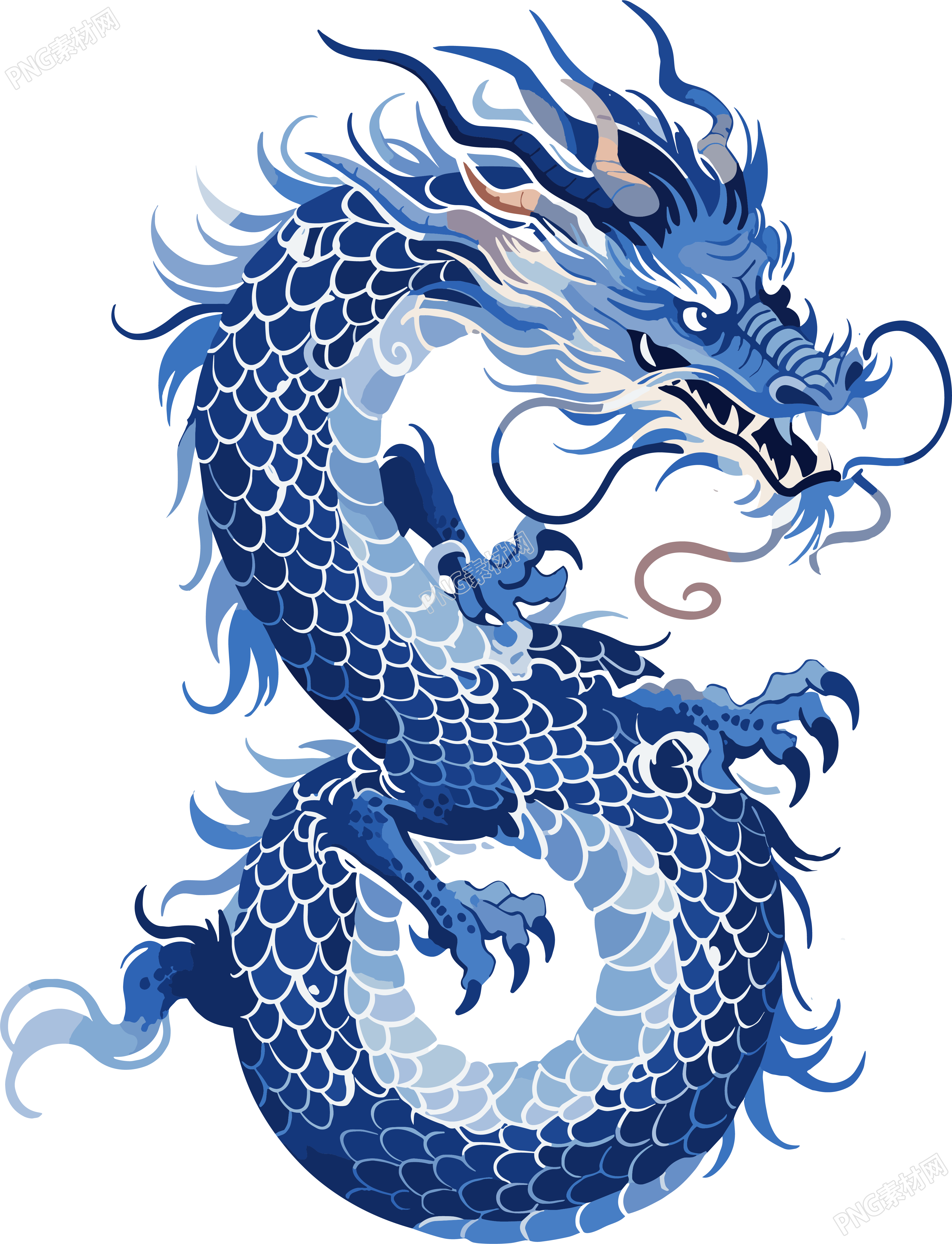 中国龙透明背景插画