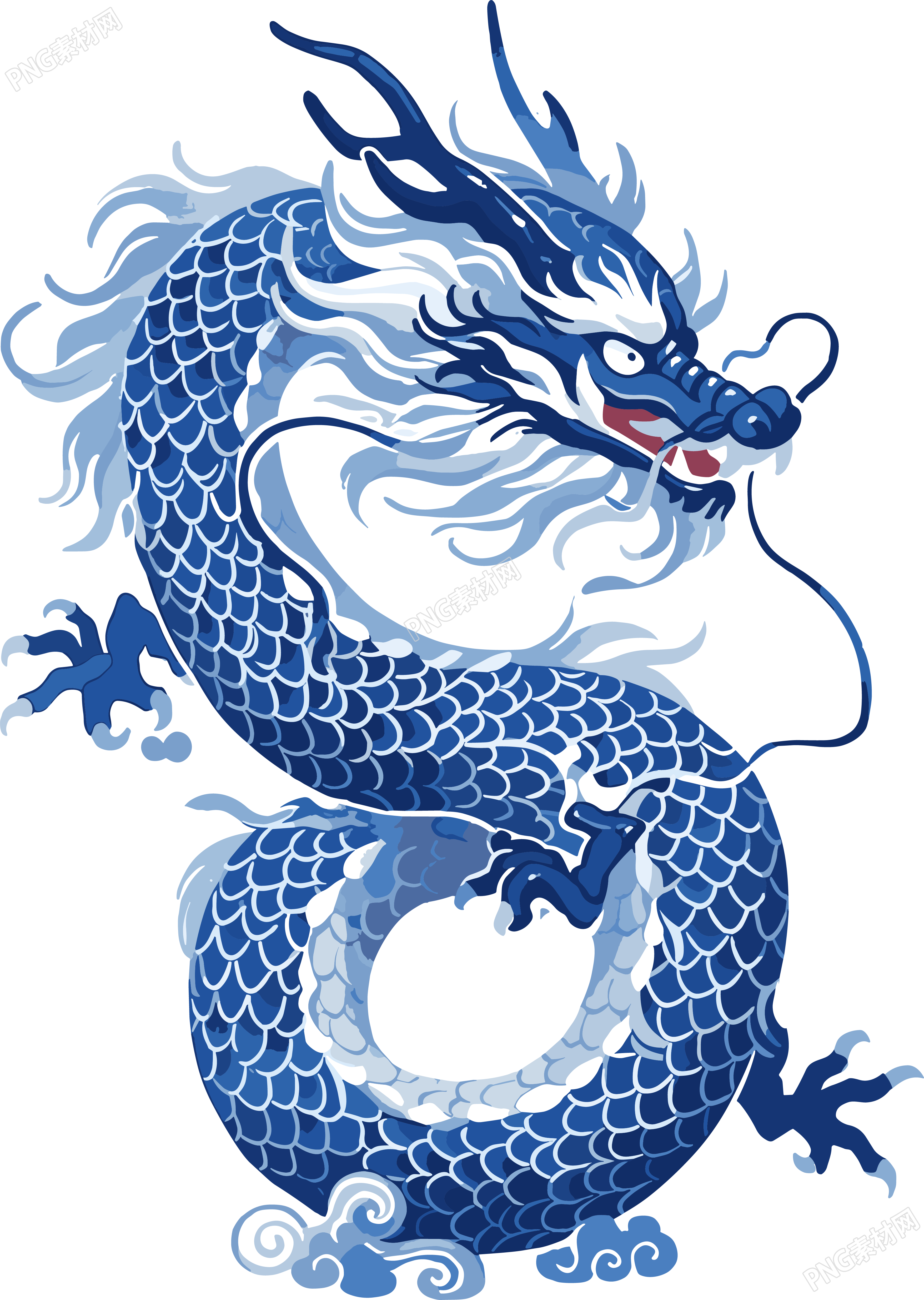 中国龙平面插画创意设计元素