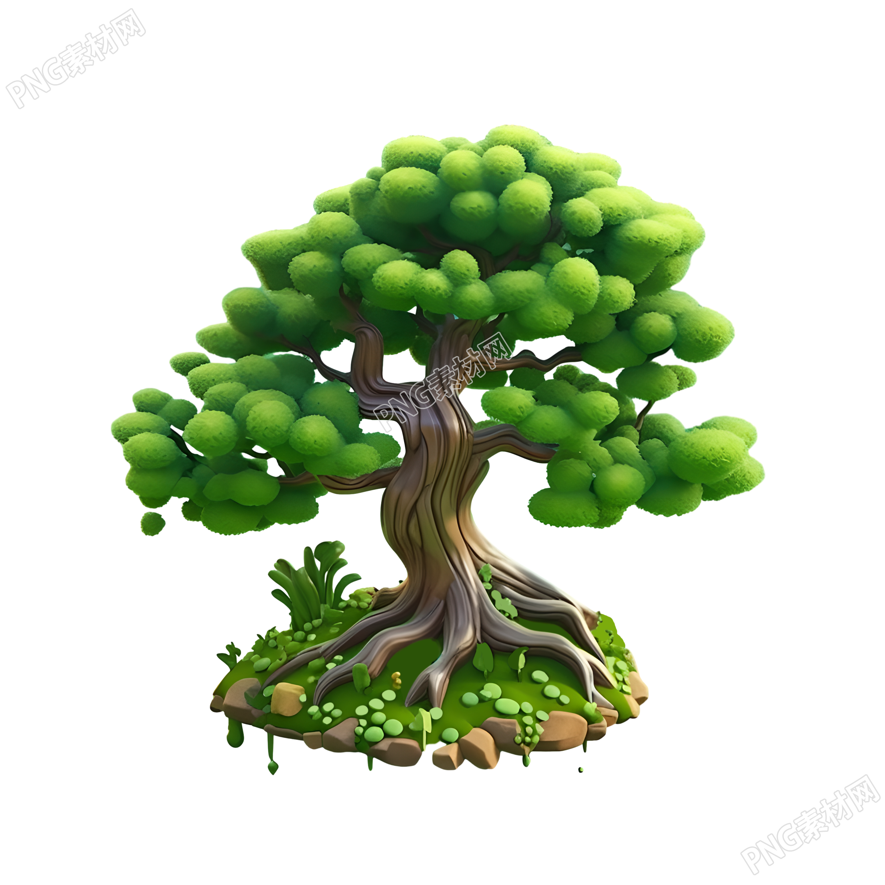 3D大树透明背景创意设计素材