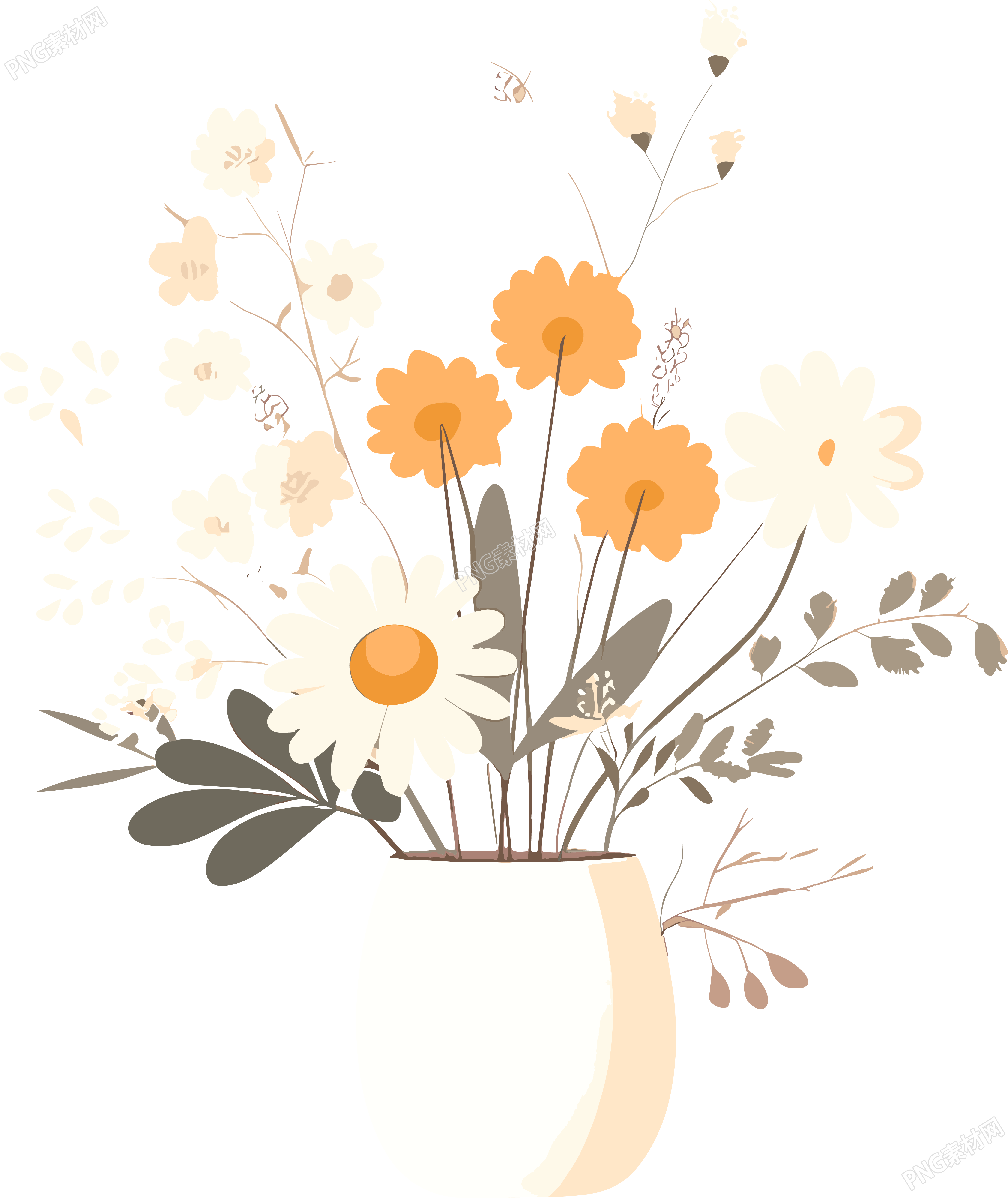 简约花卉插图设计元素