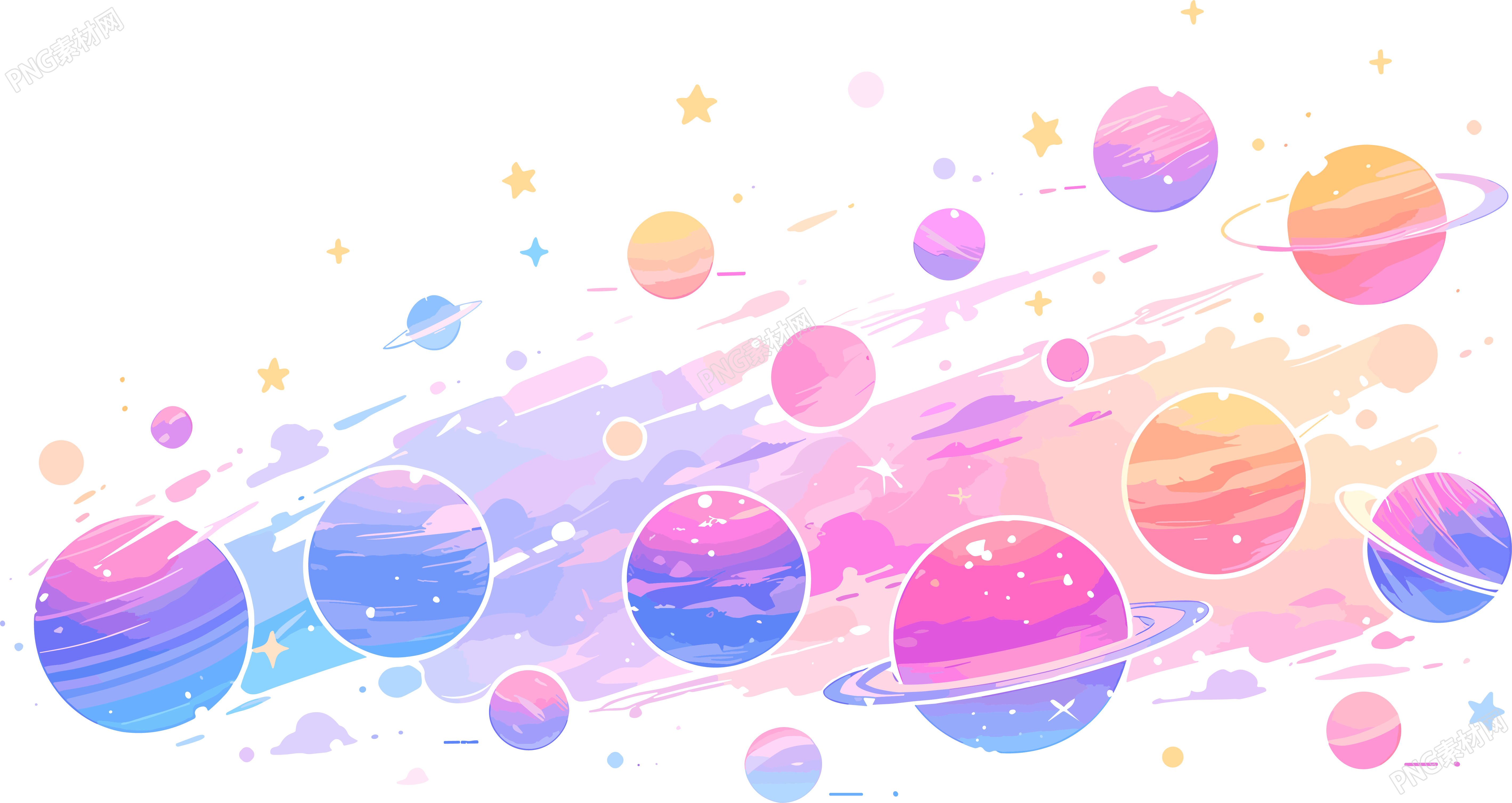 太空行星扁平矢量插图