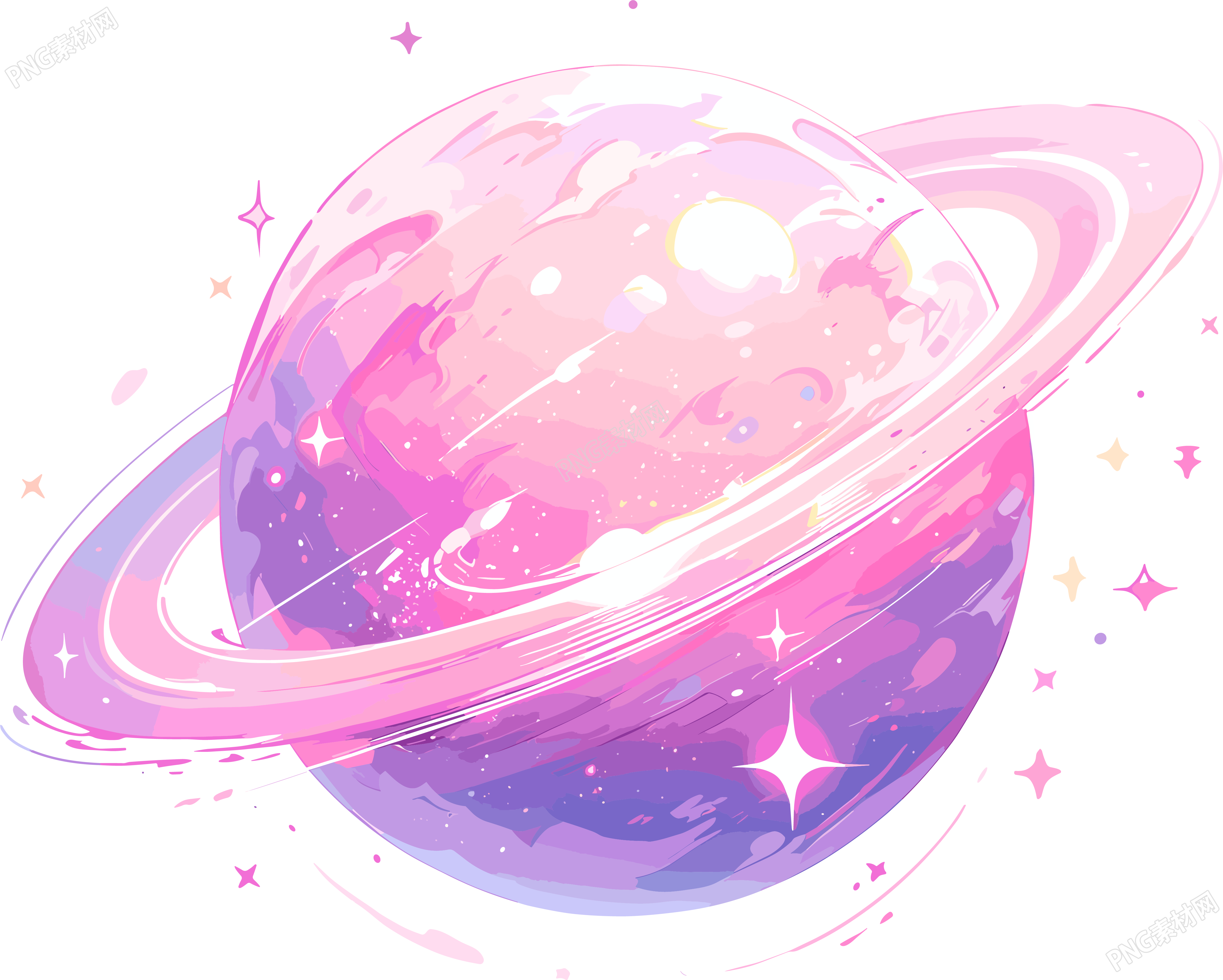 太空星球平面矢量插画