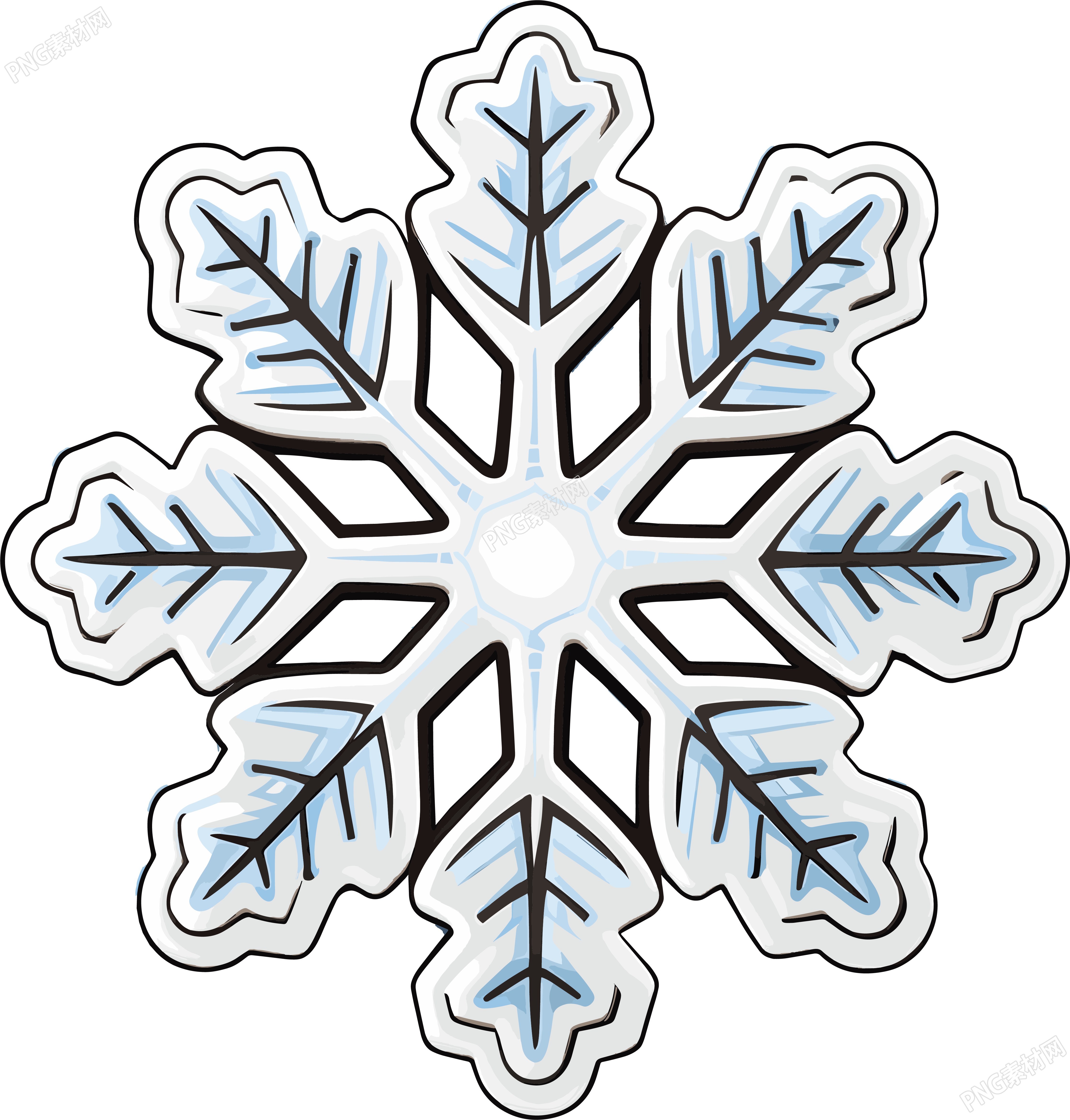 冰雪花贴纸素材
