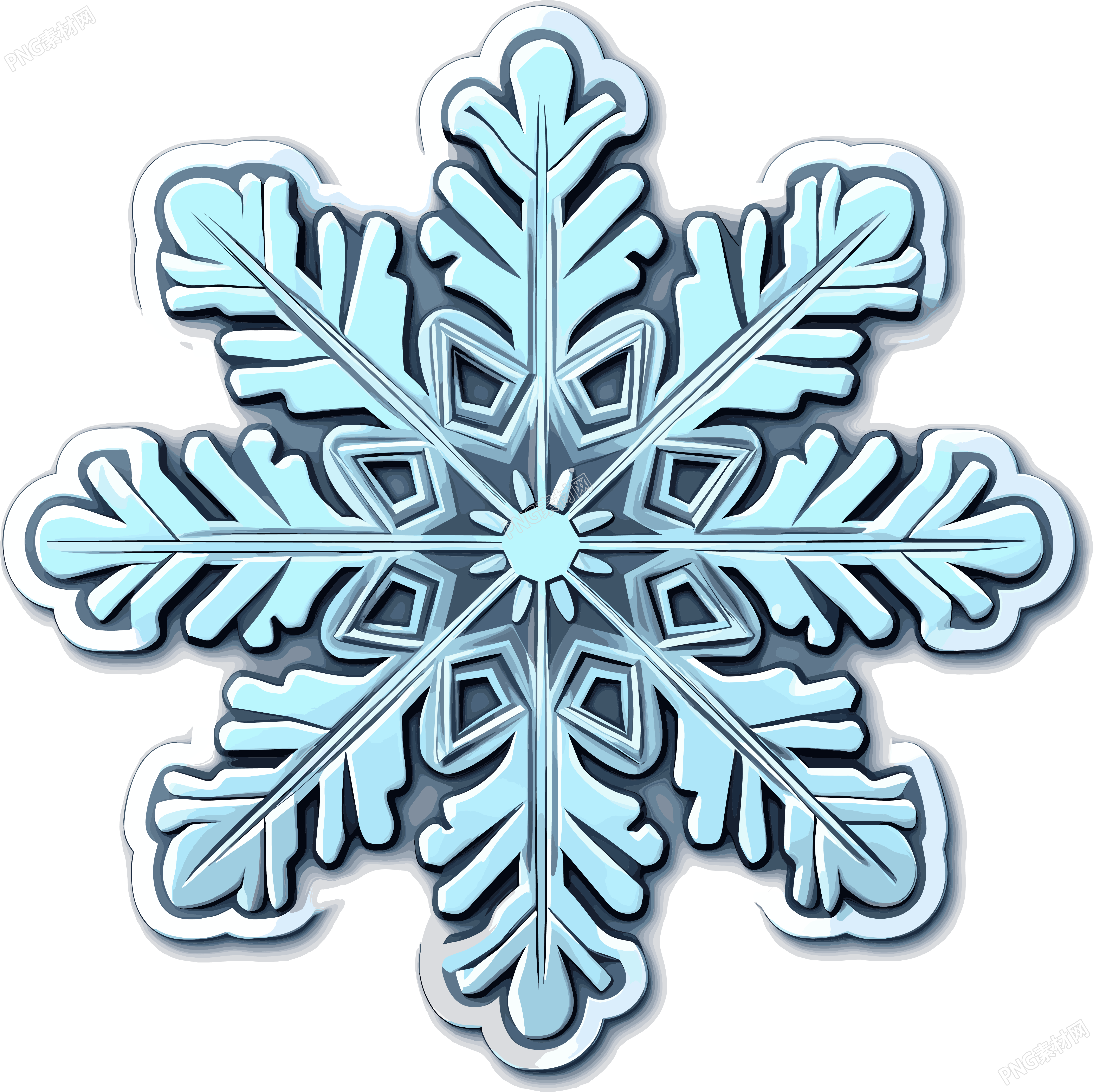 冰雪花贴纸插图