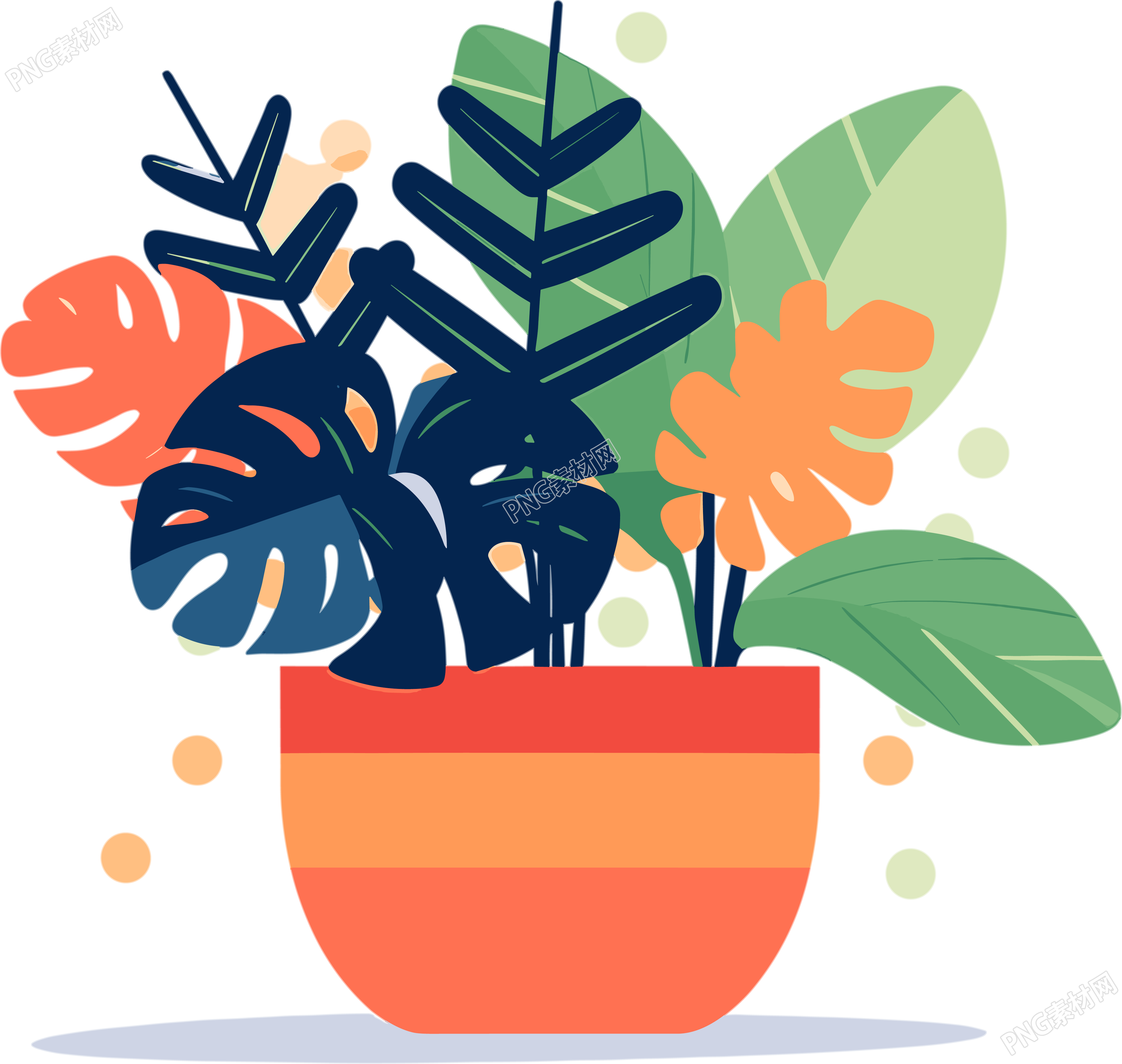 植物收藏式平面插图