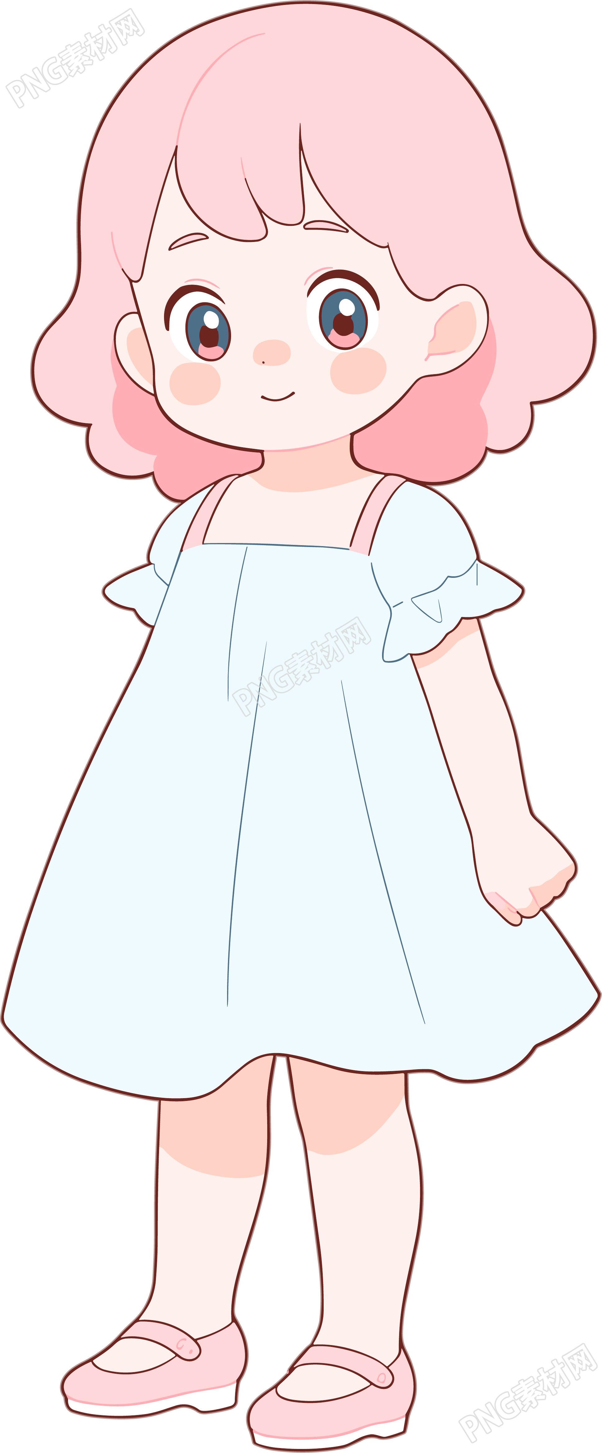 小女孩可爱简约插画