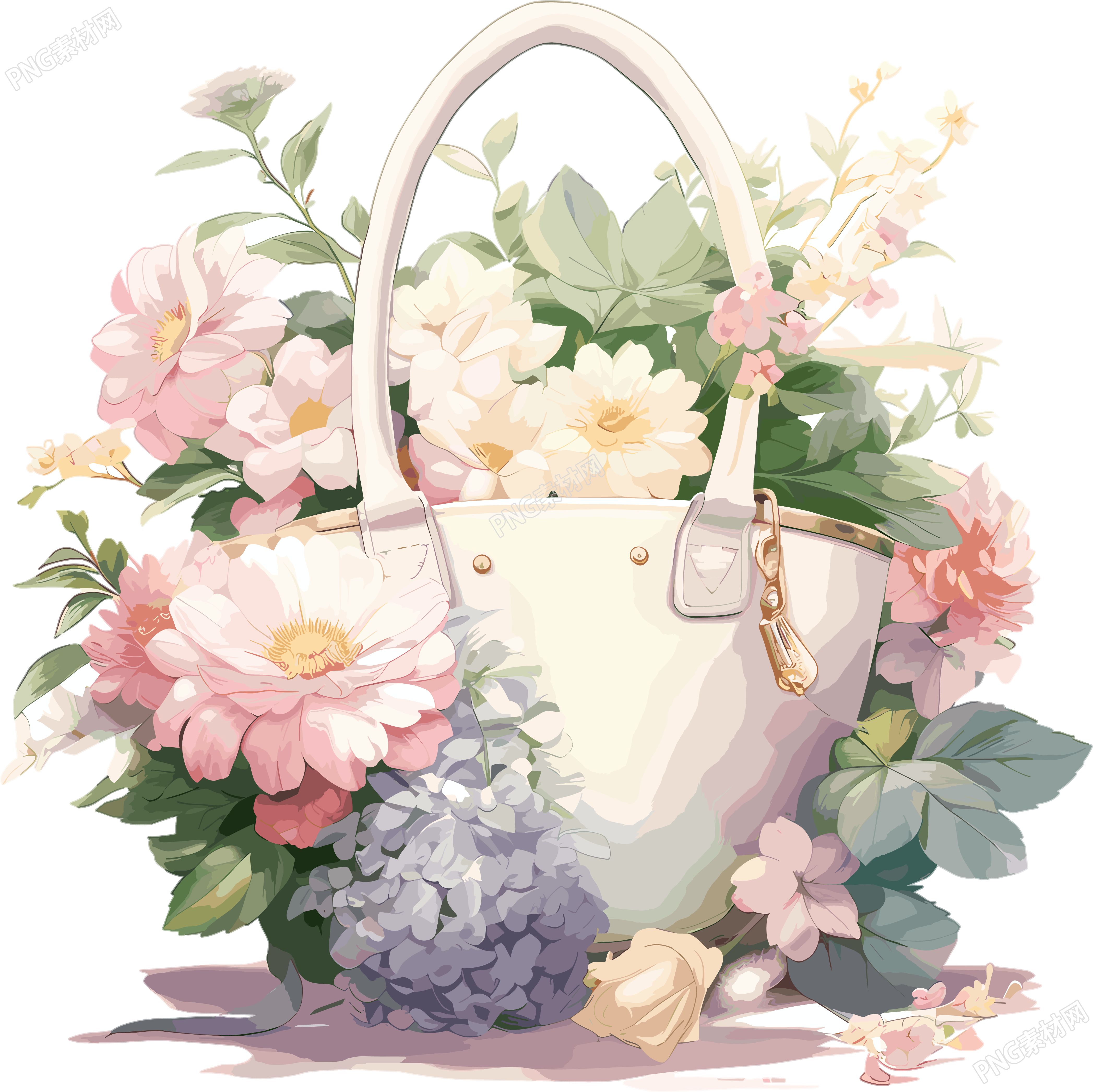 高清丝花包 2D 插画设计