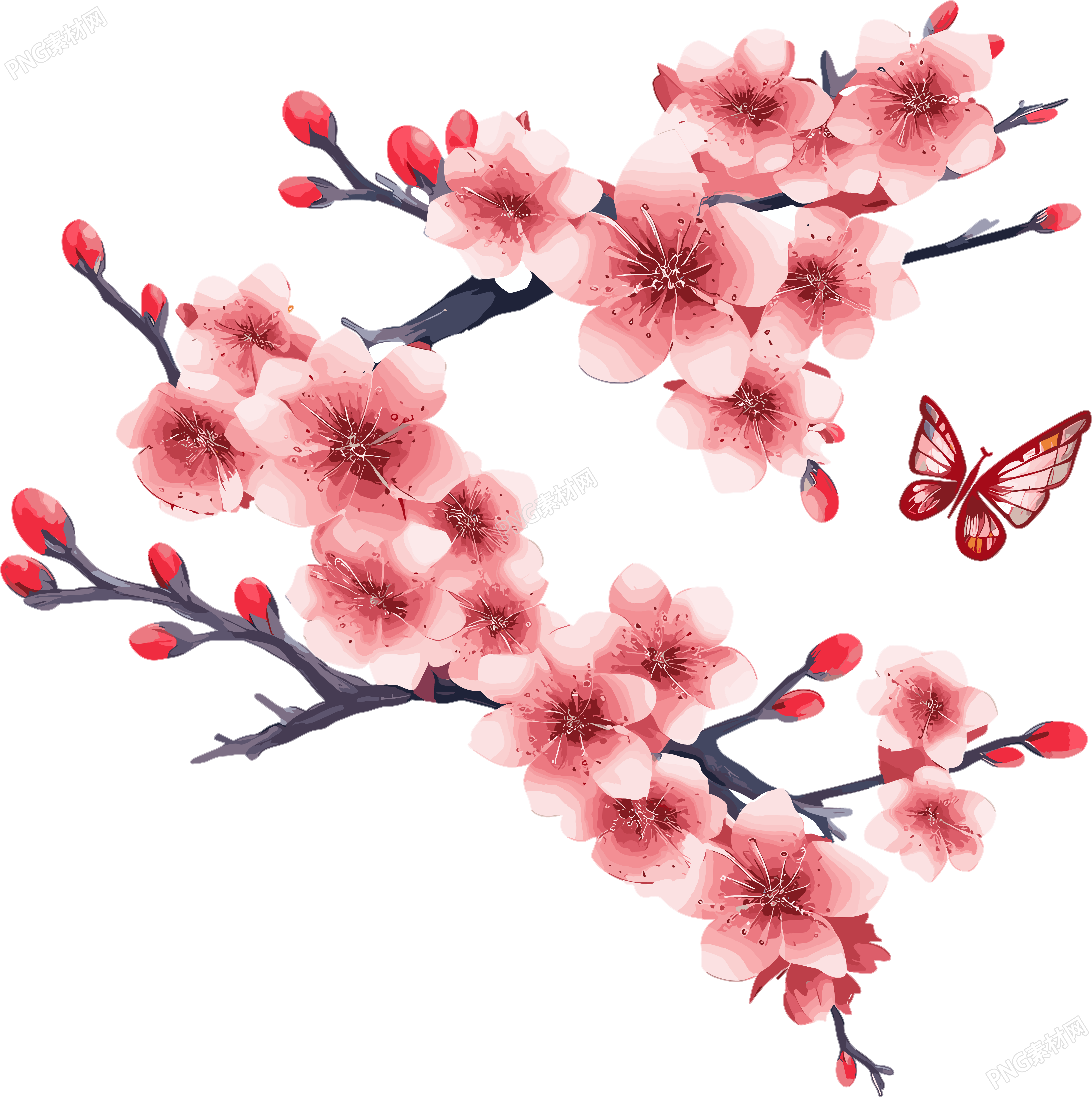 中国风梅花插画素材计划