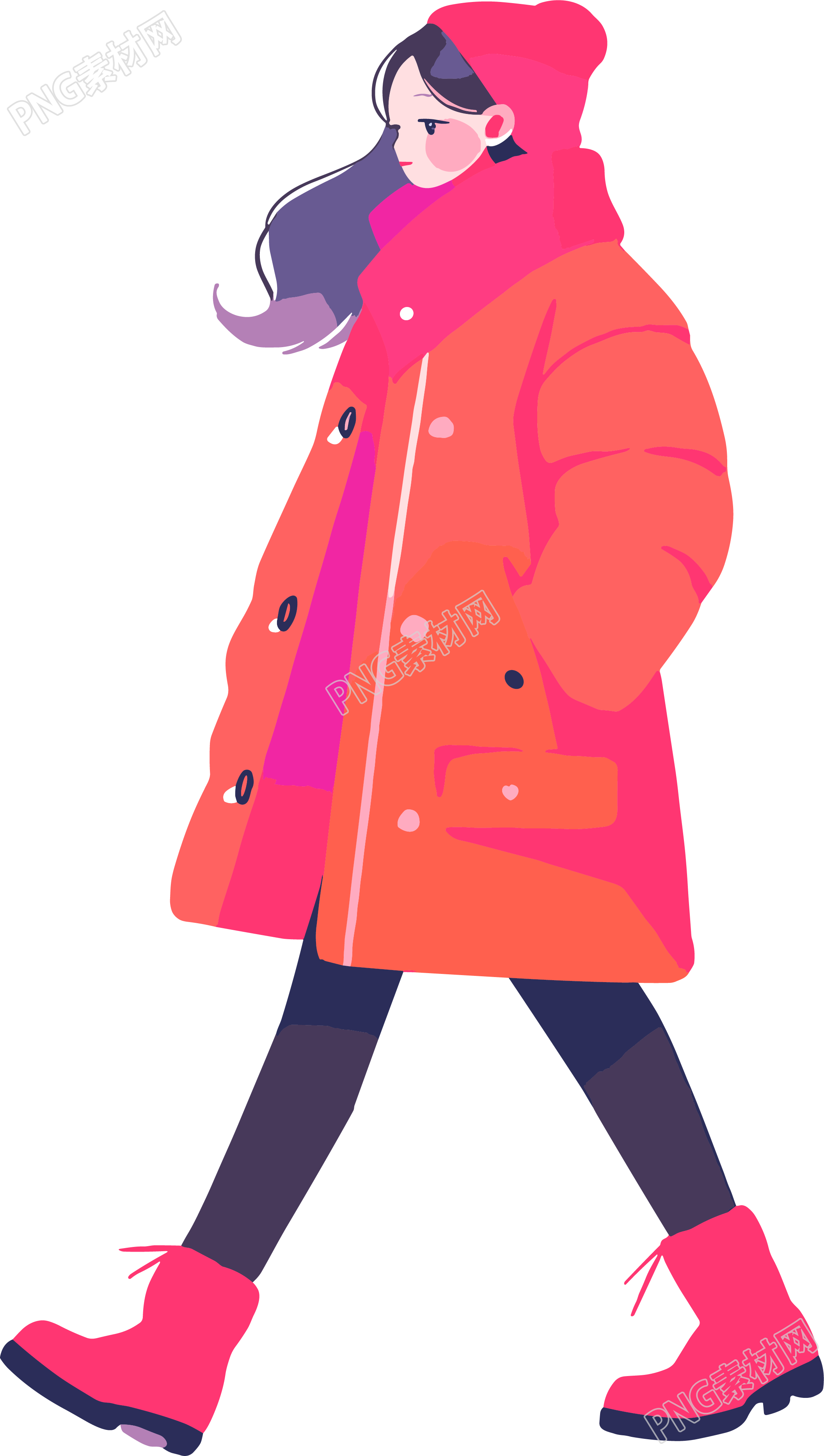 冬季羽绒服女孩插图