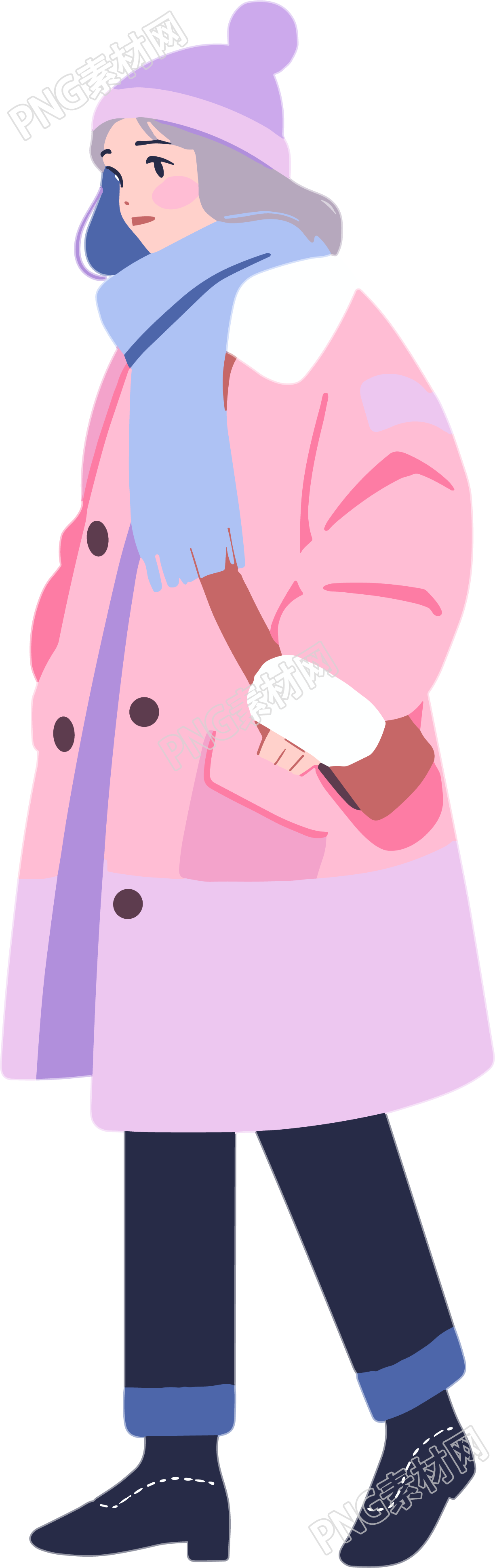 冬季羽绒服女孩商业图形素材