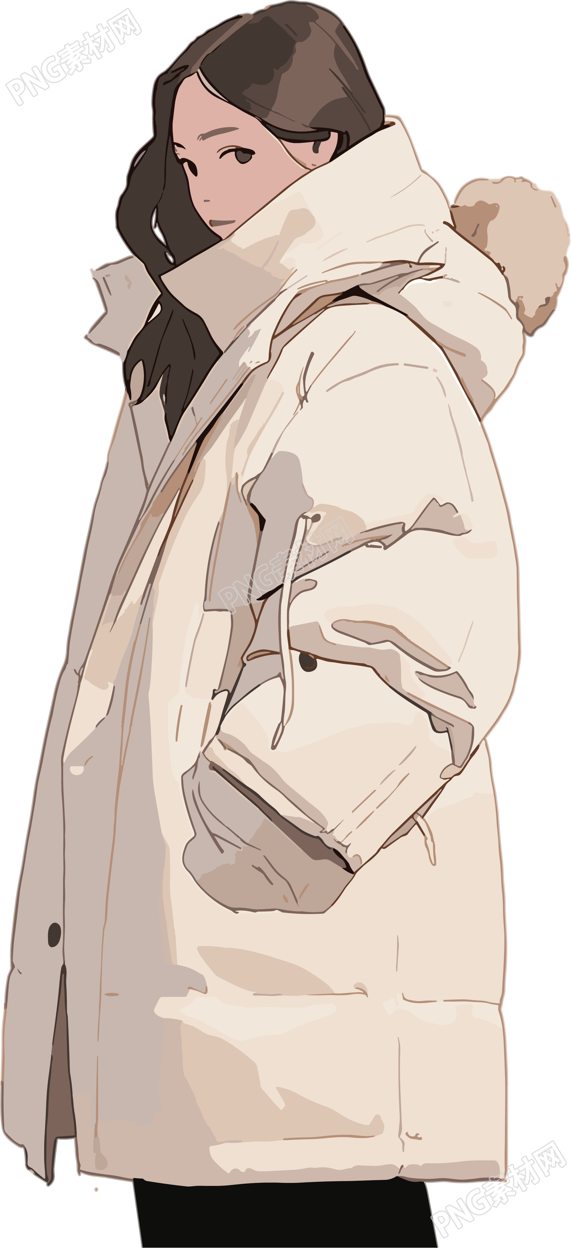 冬季羽绒服女孩商用插图