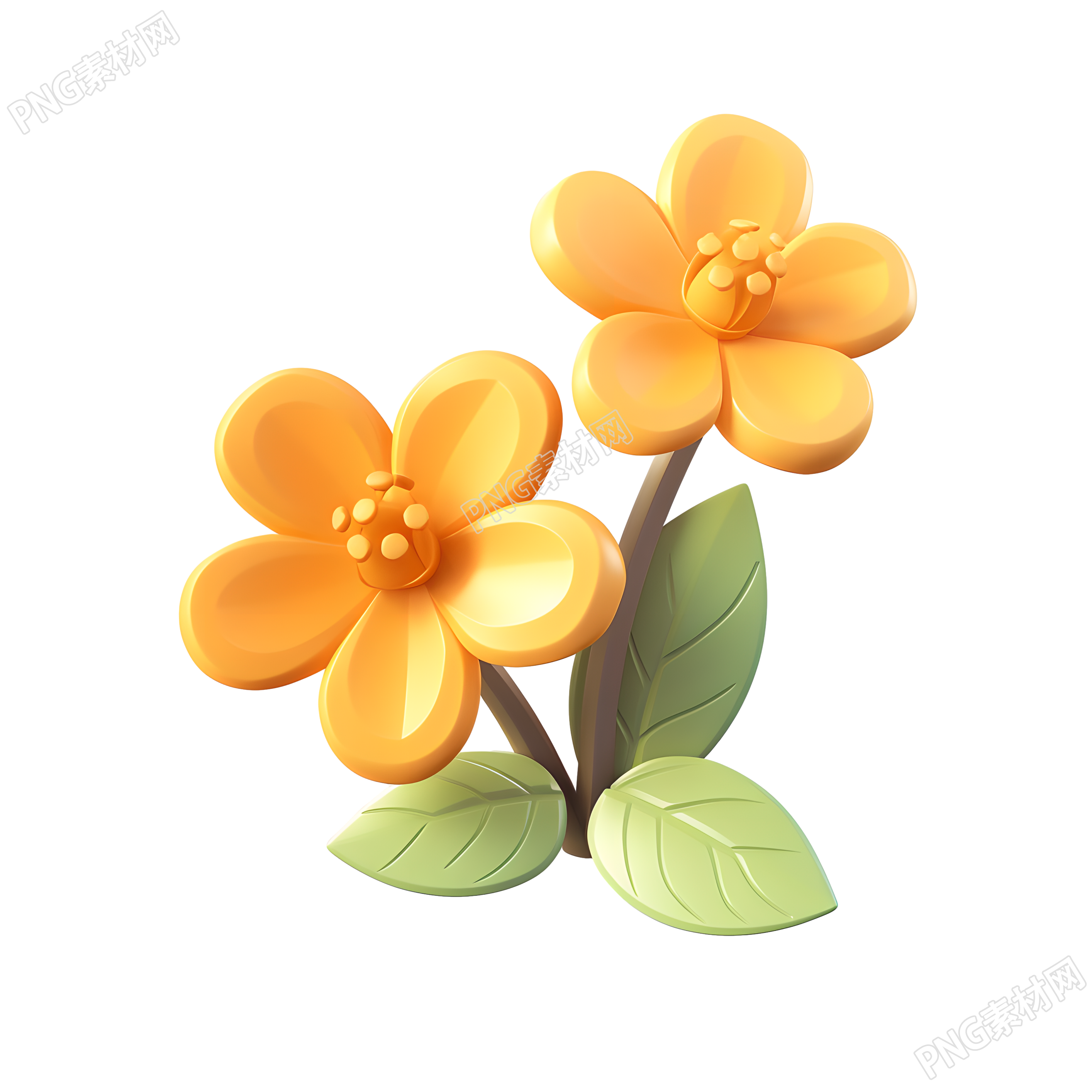 3D花卉三维花朵图标素材