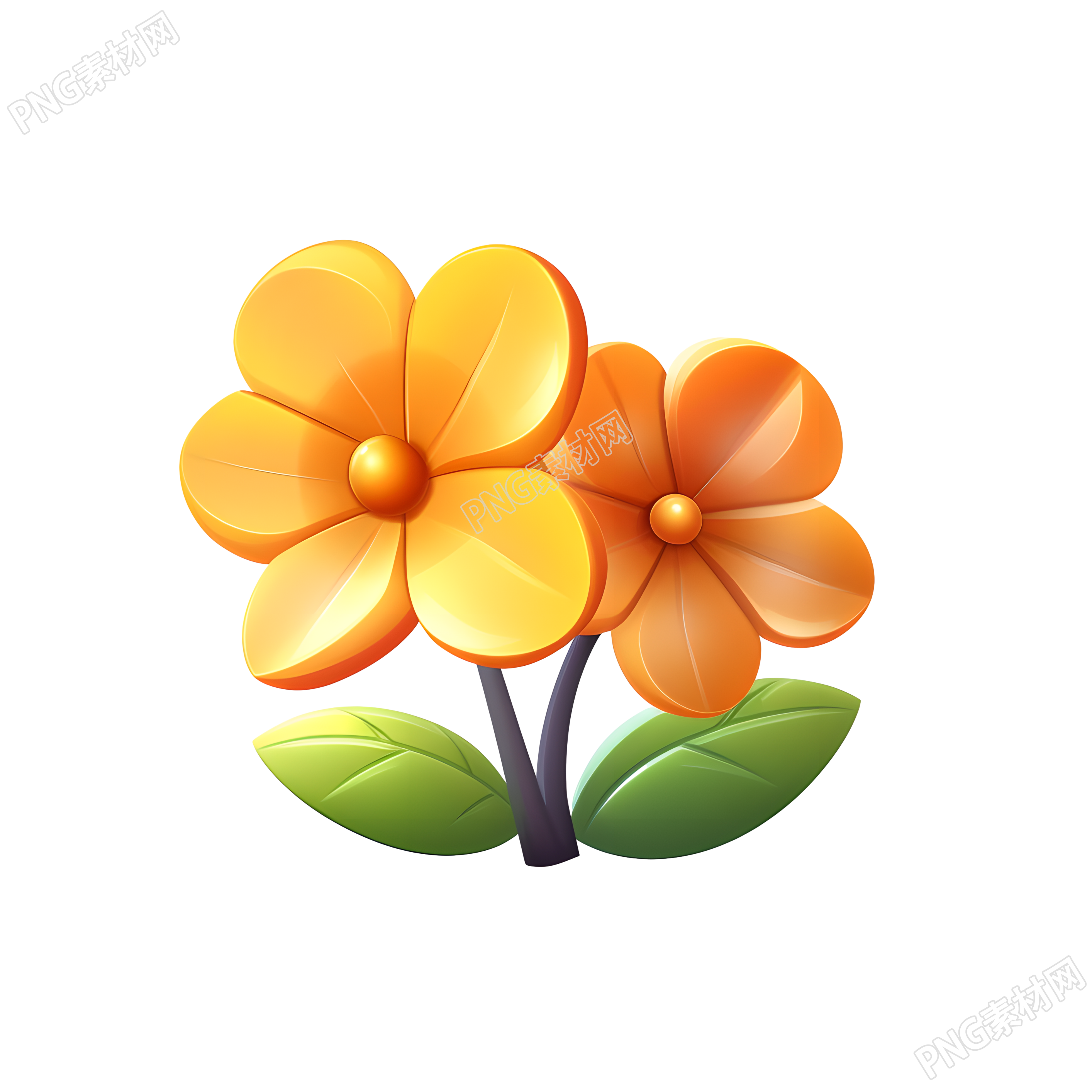 3D花卉卡通风格插图