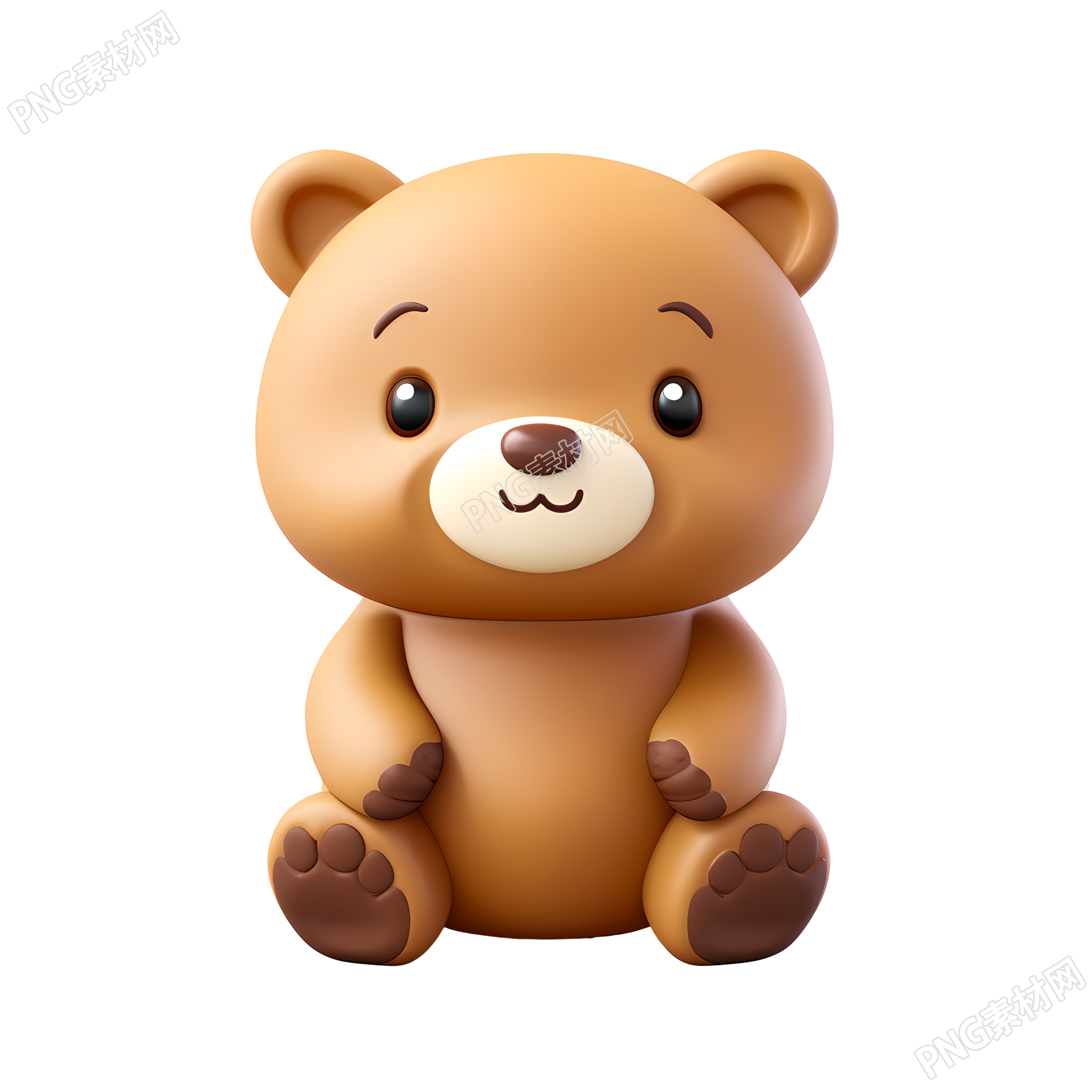 立体卡通小熊3D图标插画