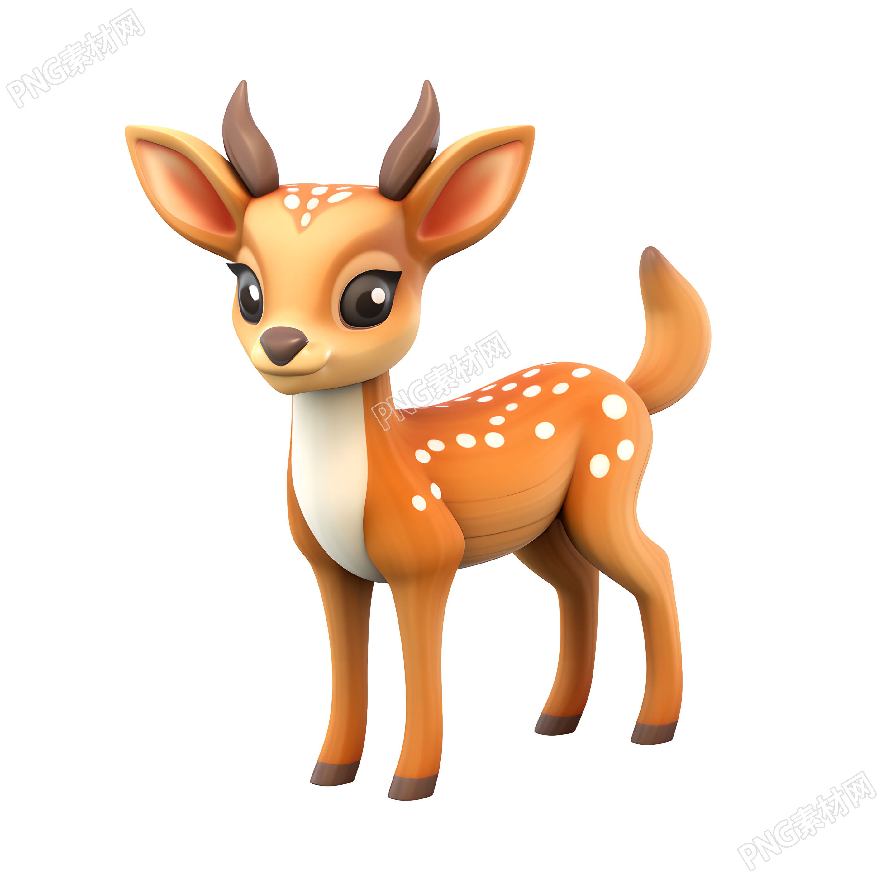 立体卡通梅花鹿3D图标素材