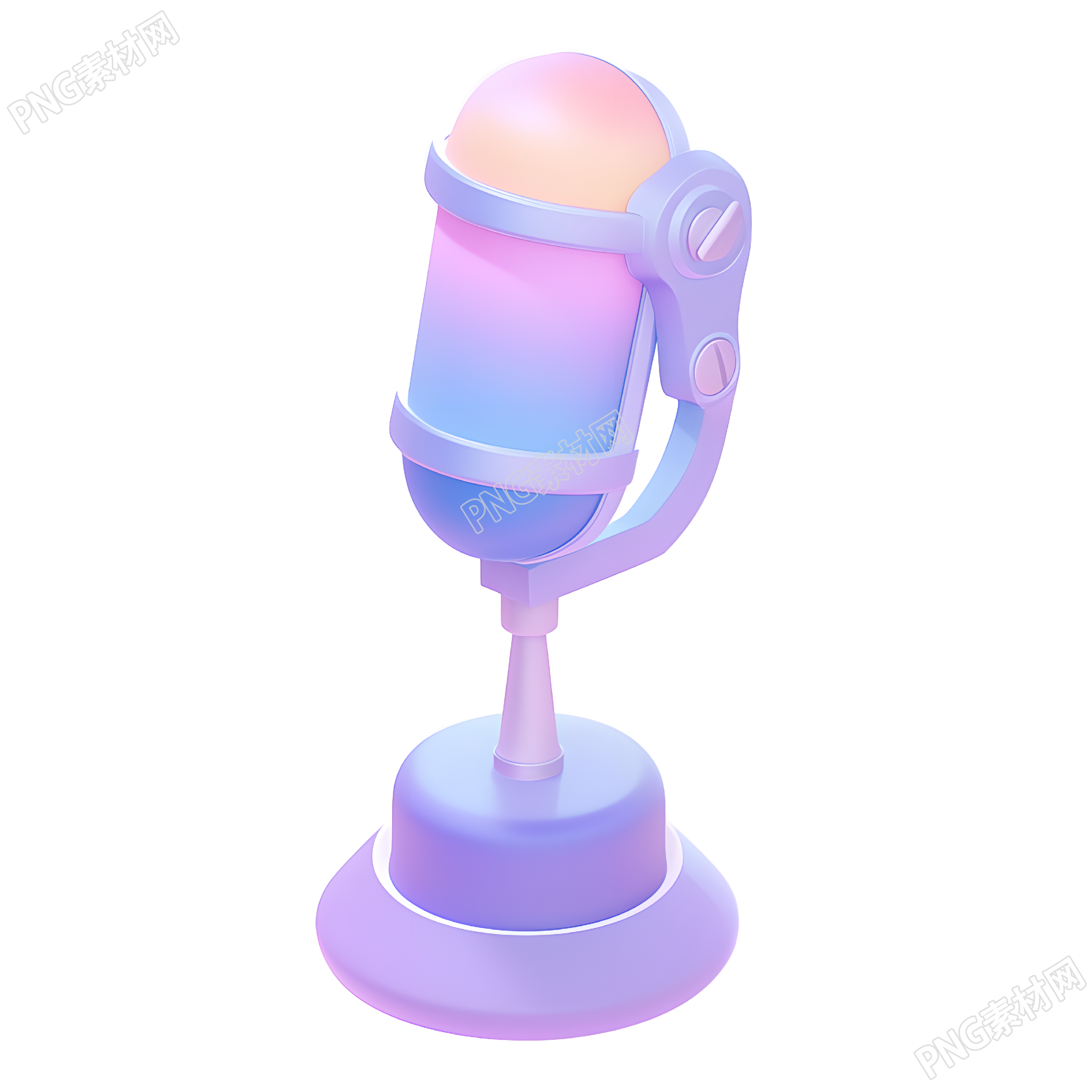 3D话筒蓝紫色软渐变产品素材