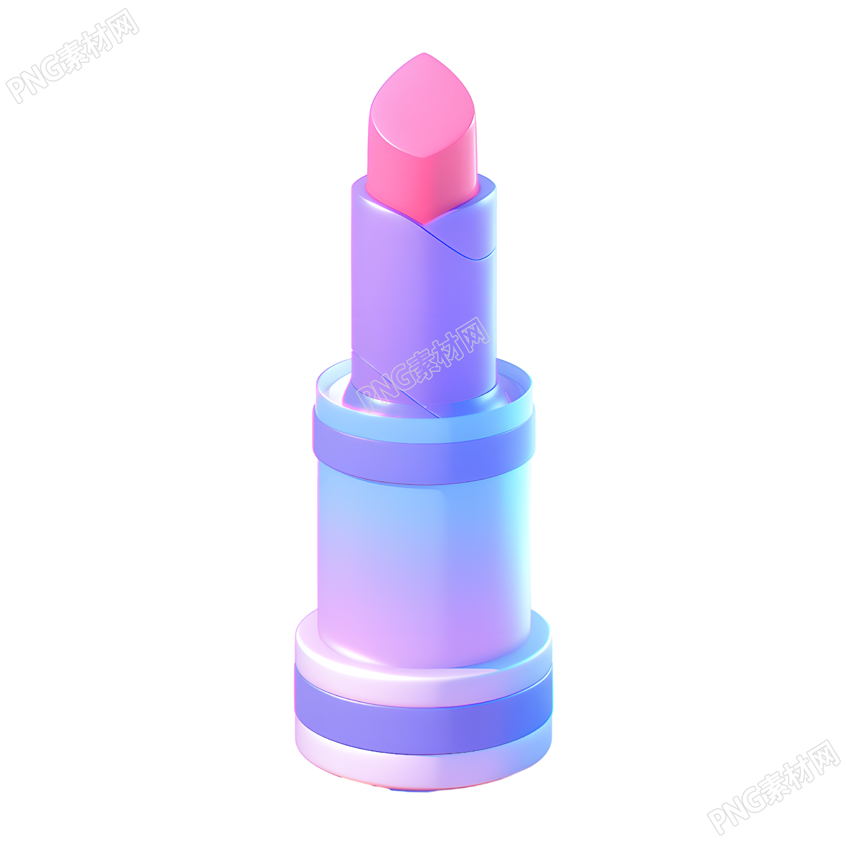 3D口红蓝紫色透明背景素材
