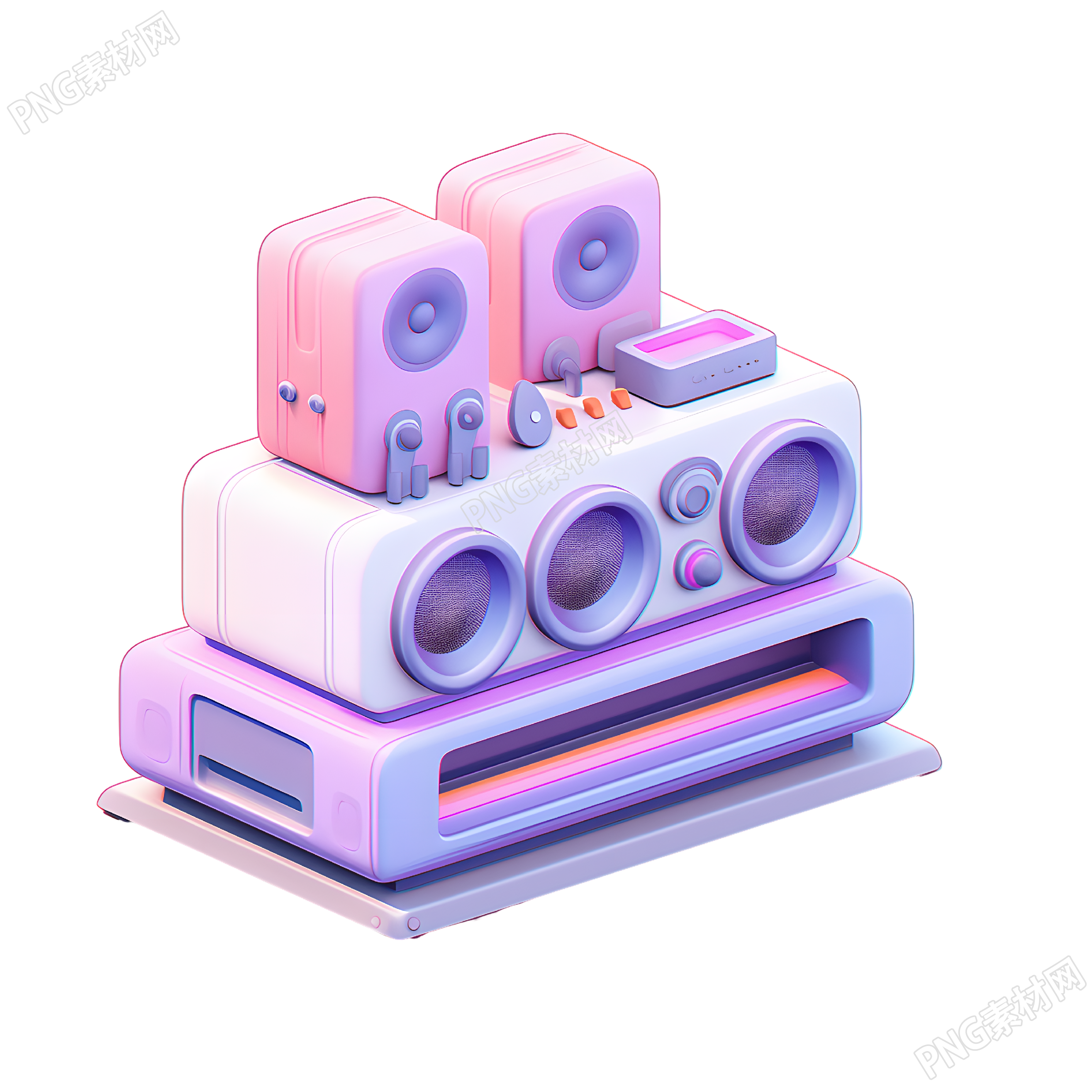 3D音响插画设计元素