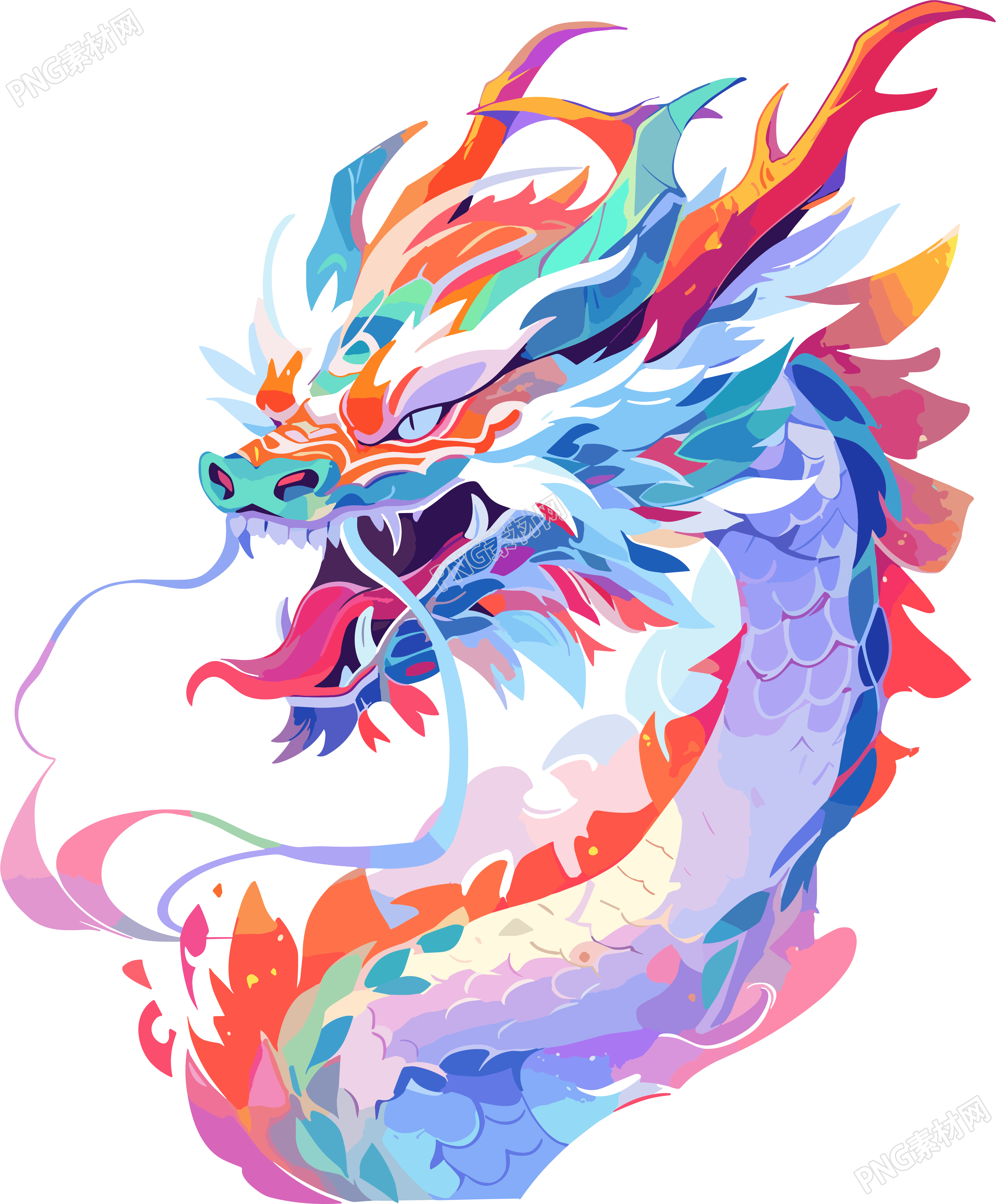 中国龙2D图形插画设计元素